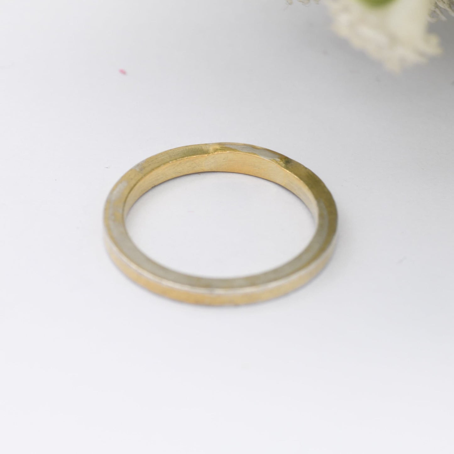 Vintage Sterling Silver Hallmark Band Ring 1996 - W&T | Unisex Gold Plated Silver | UK Size - M 1/2 / US Size - 6 1/2