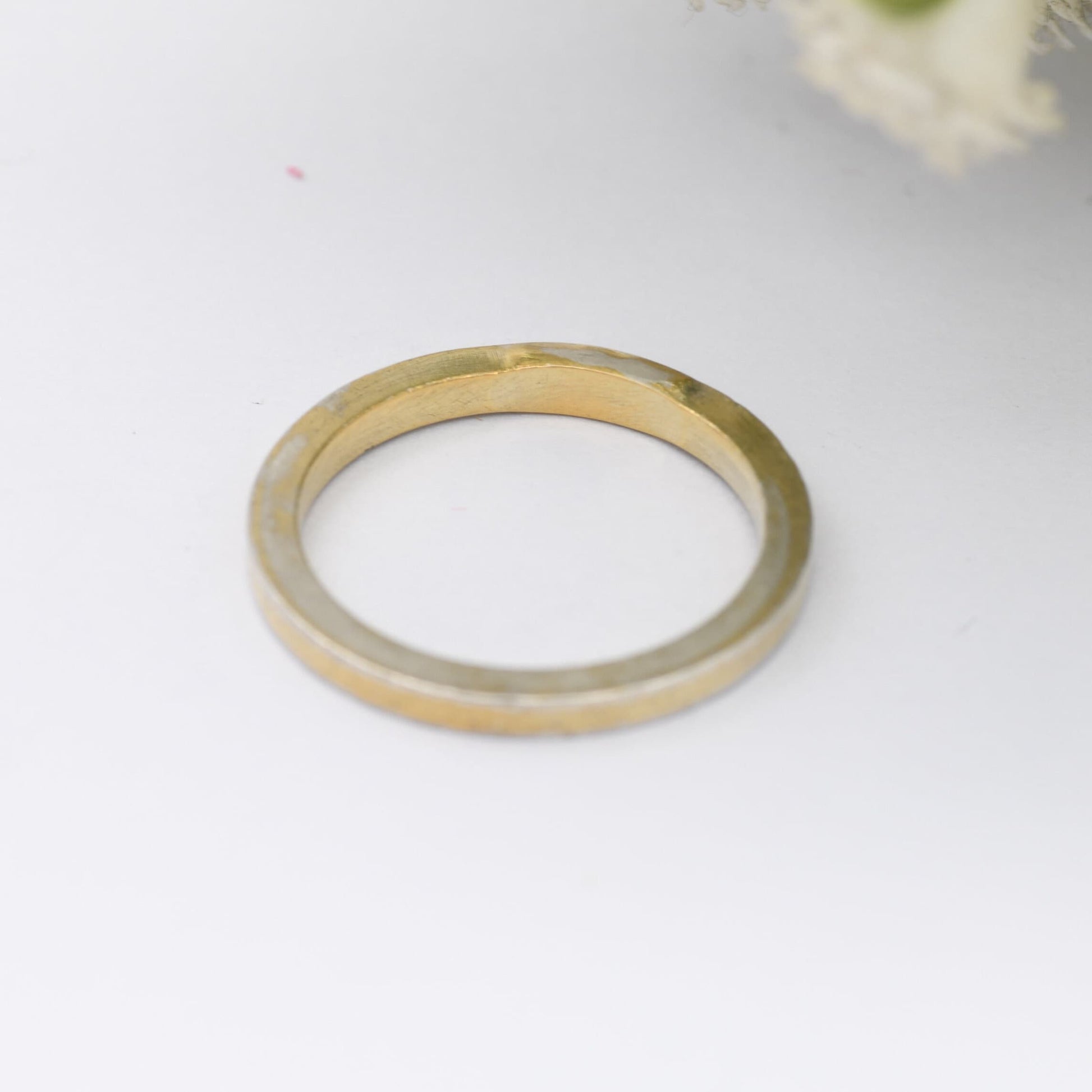 Vintage Sterling Silver Hallmark Band Ring 1996 - W&T | Unisex Gold Plated Silver | UK Size - M 1/2 / US Size - 6 1/2