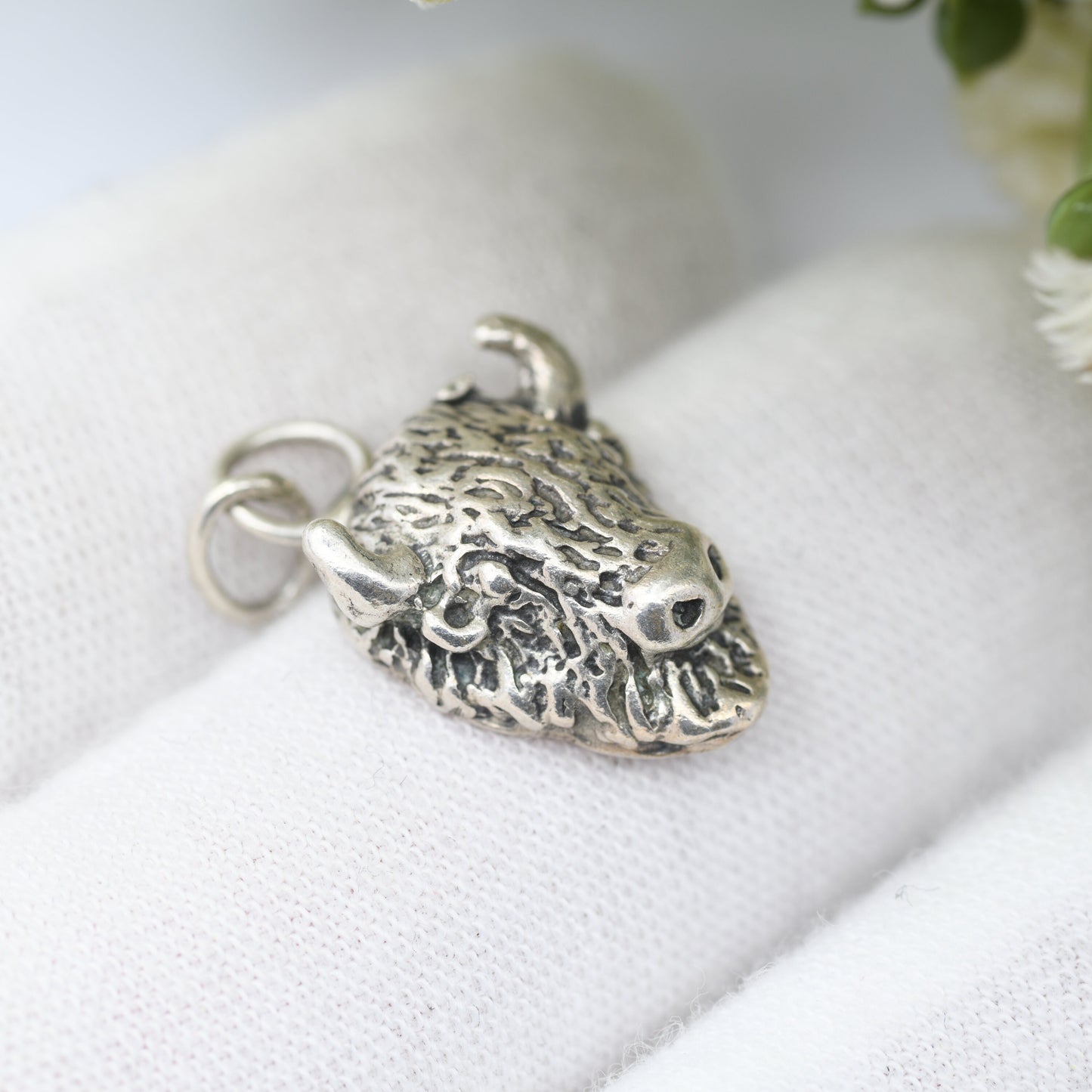 Vintage Navajo Sterling Silver Buffalo Tatanka Head Charm Pendant - Spiritual Symbol of Natural World | Animal Nature Lover Gift | Signed