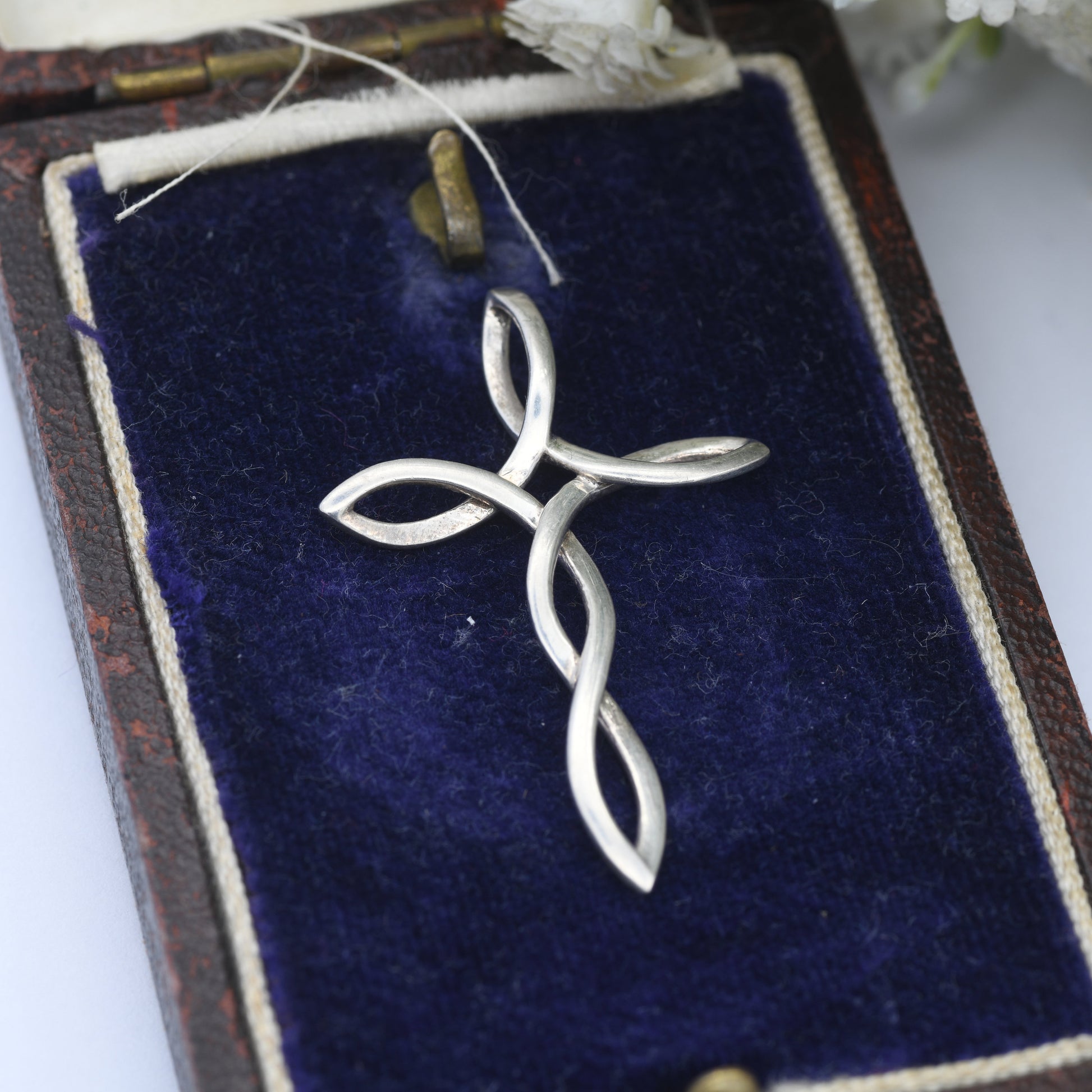 Vintage Sterling Silver Cross Pendant - Twisted Cross | Celtic | Openwork