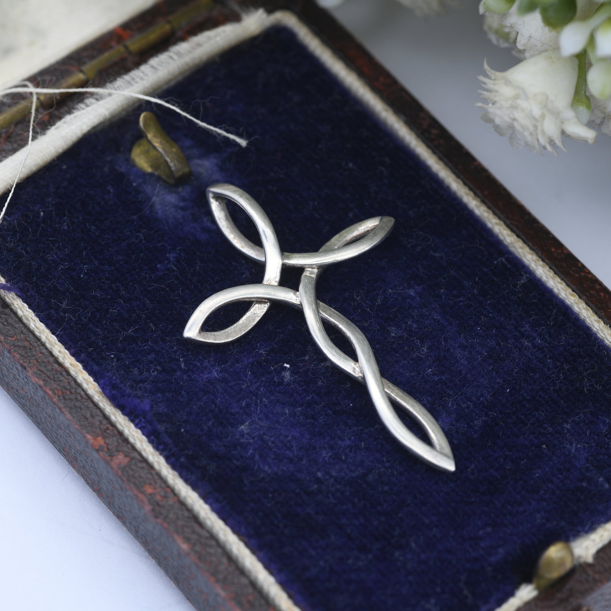 Vintage Sterling Silver Cross Pendant - Twisted Cross | Celtic | Openwork