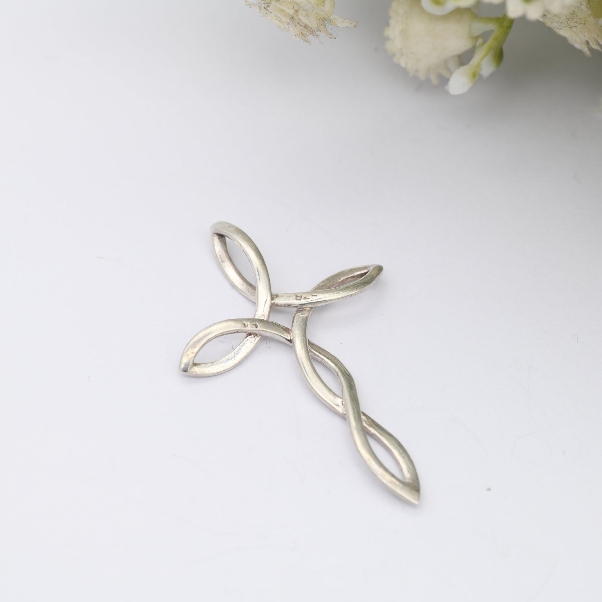 Vintage Sterling Silver Cross Pendant - Twisted Cross | Celtic | Openwork