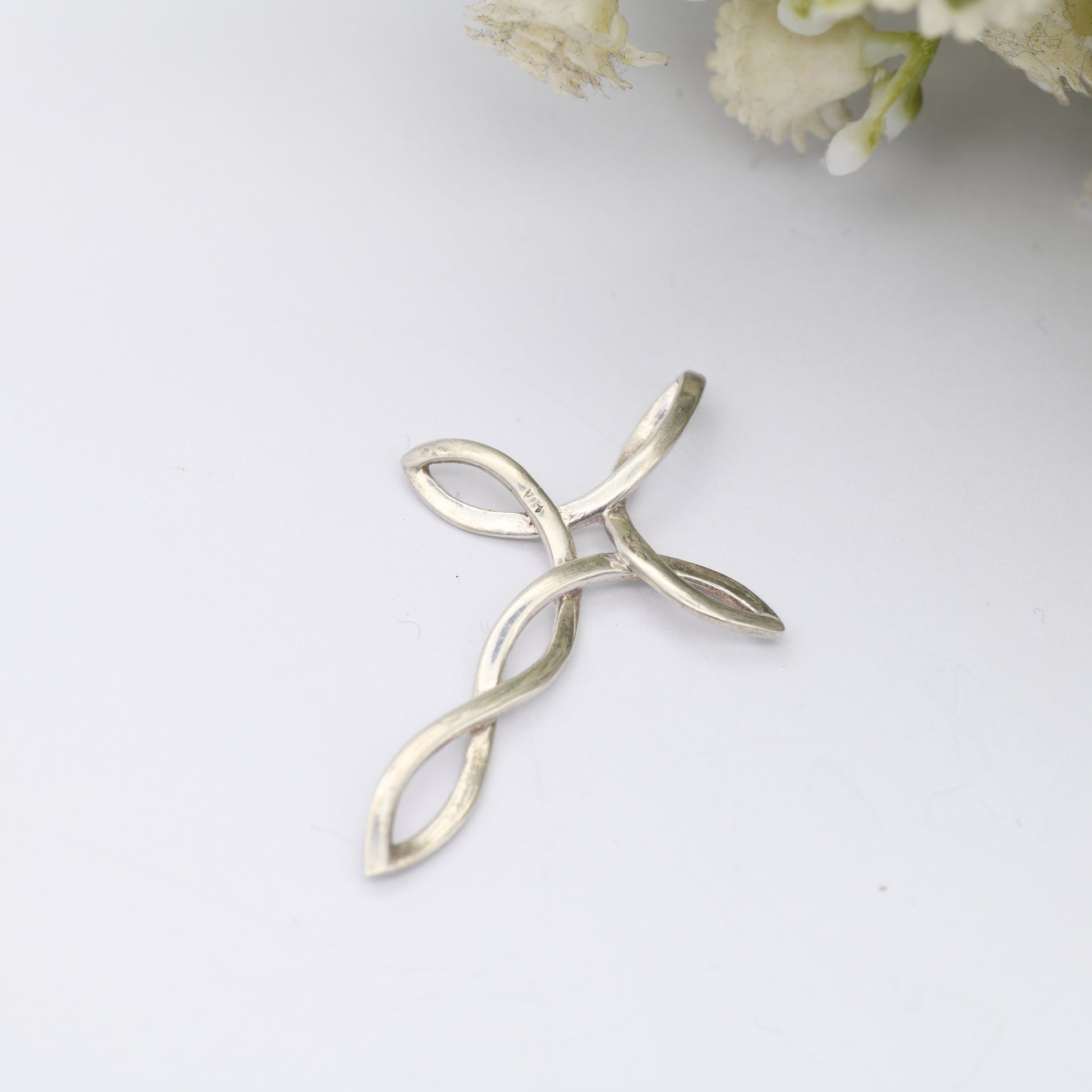 Vintage Sterling Silver Cross Pendant - Twisted Cross | Celtic | Openwork