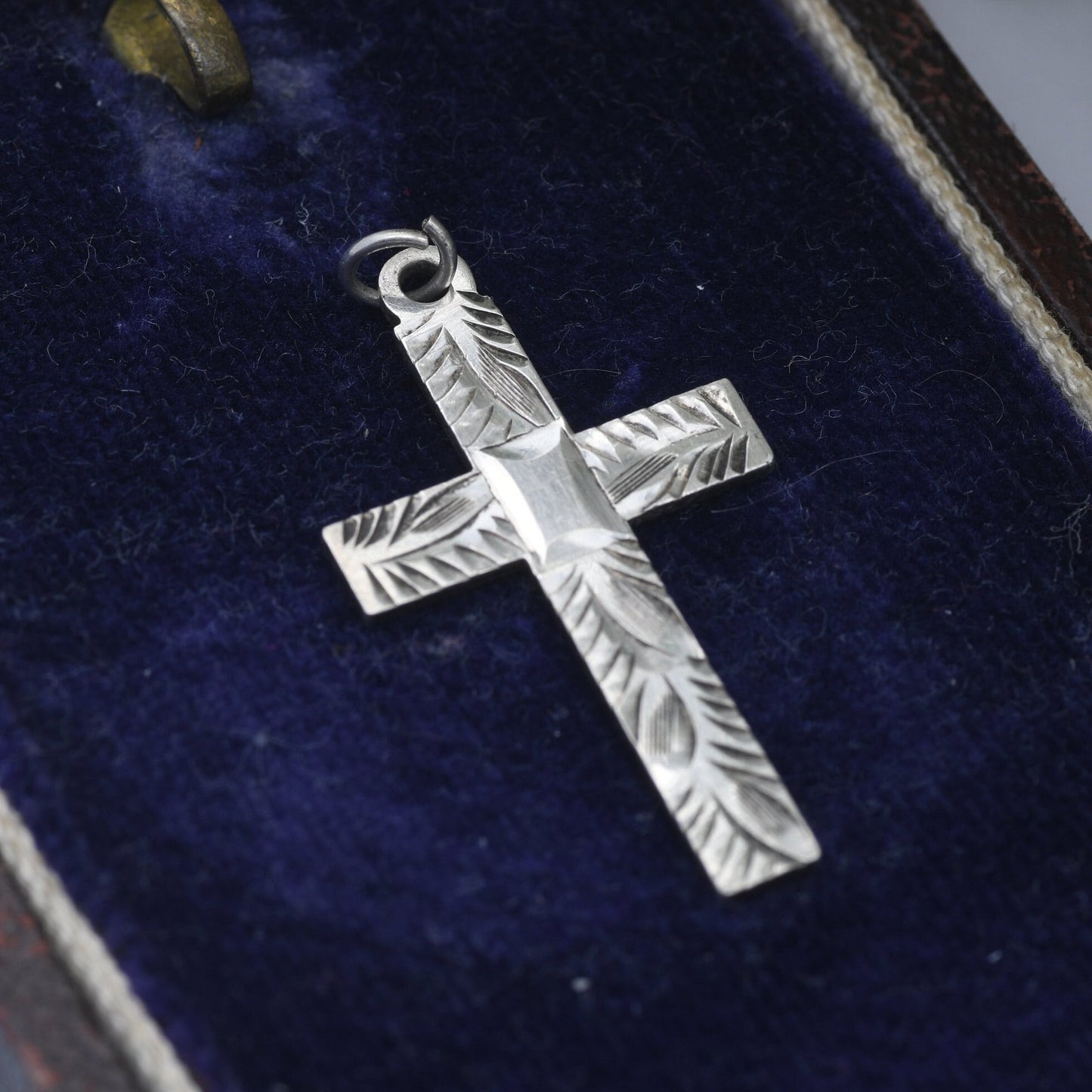 Vintage Sterling Silver Cross Pendant with Engraved Design