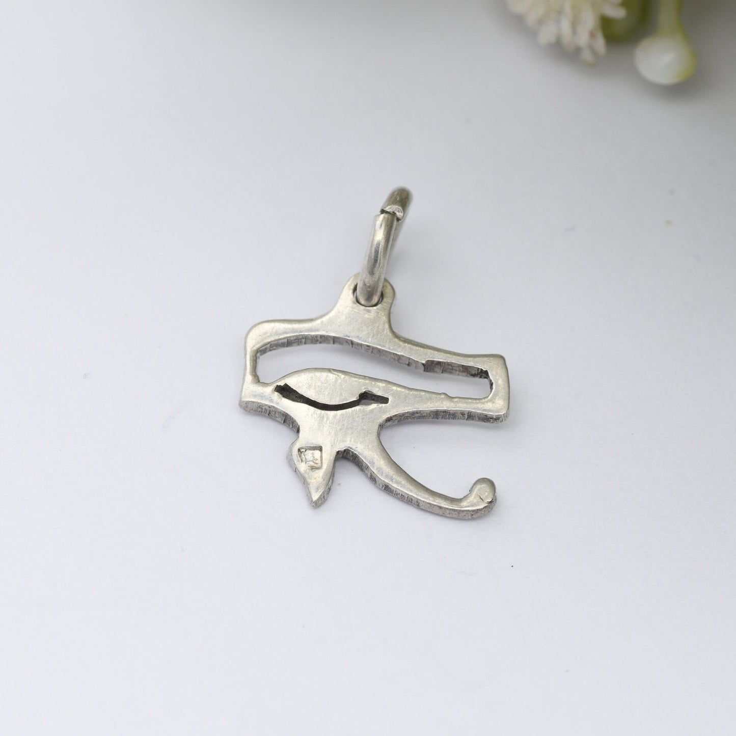 Vintage Egyptian Silver Eye of Horus Eye of Ra Pendant - Openwork Design | 800 Silver