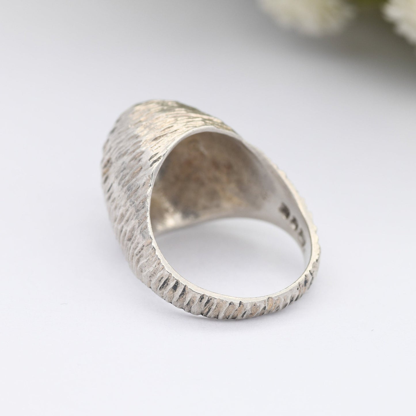 Vintage Sterling Silver Mid Century Ring 1970 - Beehive Design | Textured Statement Ring | Boule | UK Size - K | US Size - 5 1/4