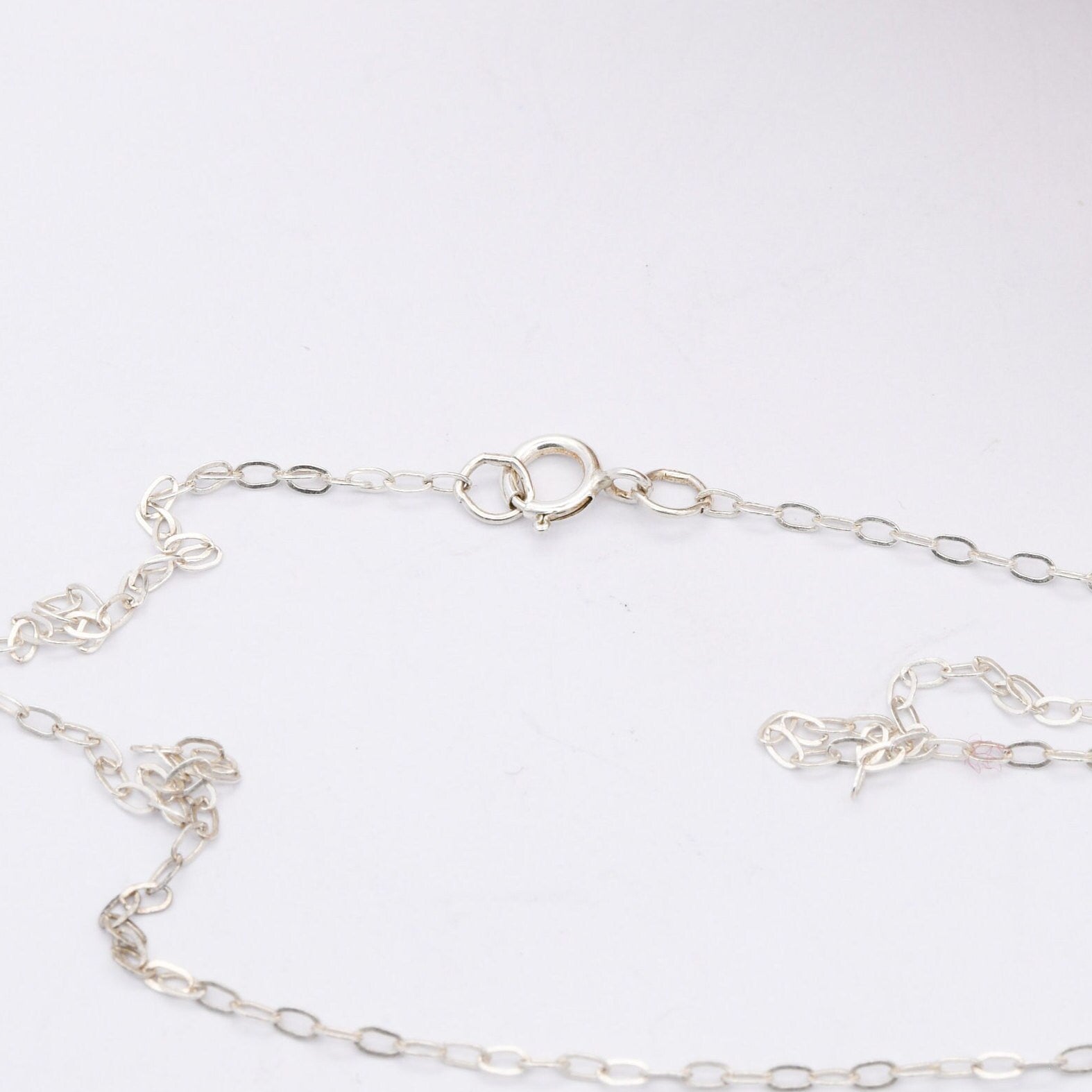 Vintage Sterling Silver Locket Pendant Necklace with Engraved Design - Small Chunky Oval Shape | Trace Chain