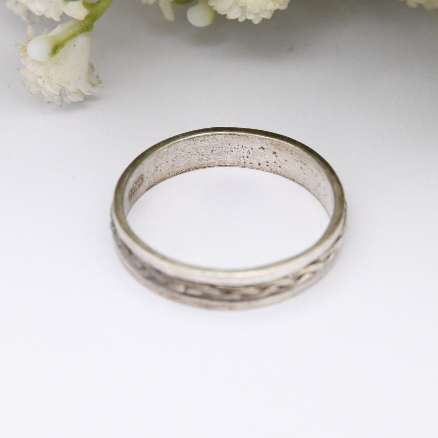 Vintage Sterling Silver Spinning Band Ring - Woven Knotted Band | Unisex Men's Jewellery | Large Size | UK Size - Z 1/2 | US Size - 12 3/4