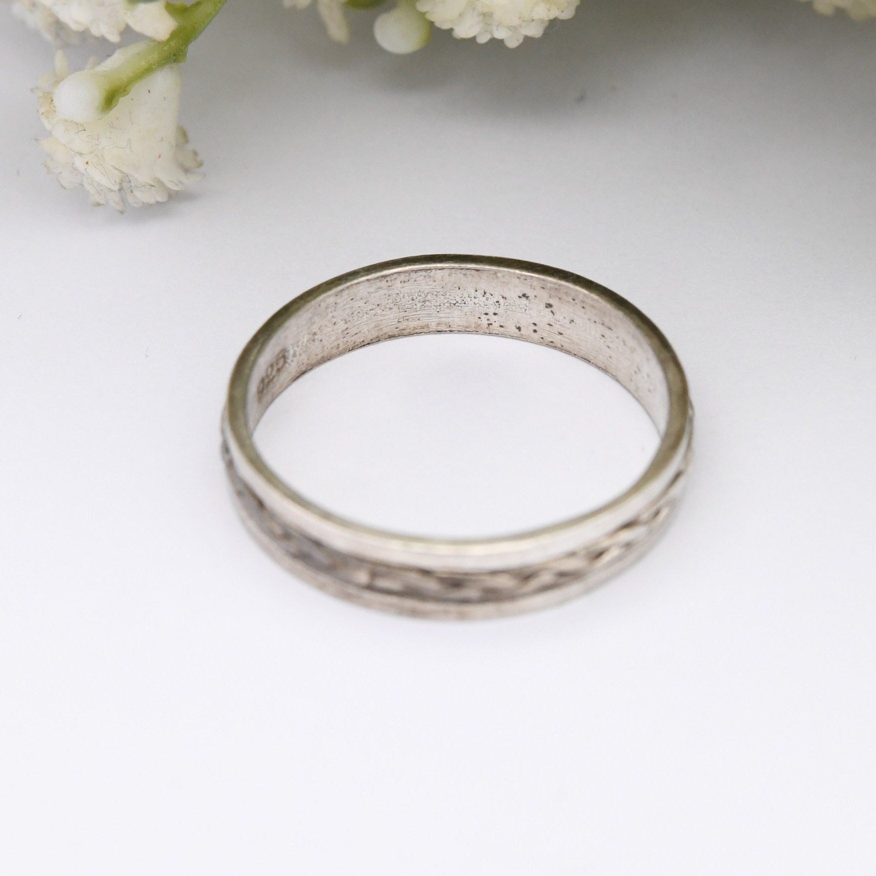 Vintage Sterling Silver Spinning Band Ring - Woven Knotted Band | Unisex Men's Jewellery | Large Size | UK Size - Z 1/2 | US Size - 12 3/4