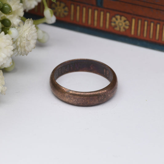 Antique Napoleon III 2 Centimes Ring 1862 - France Emperor | Bronze Coin Jewellery | UK Size - Q | US Size - 8