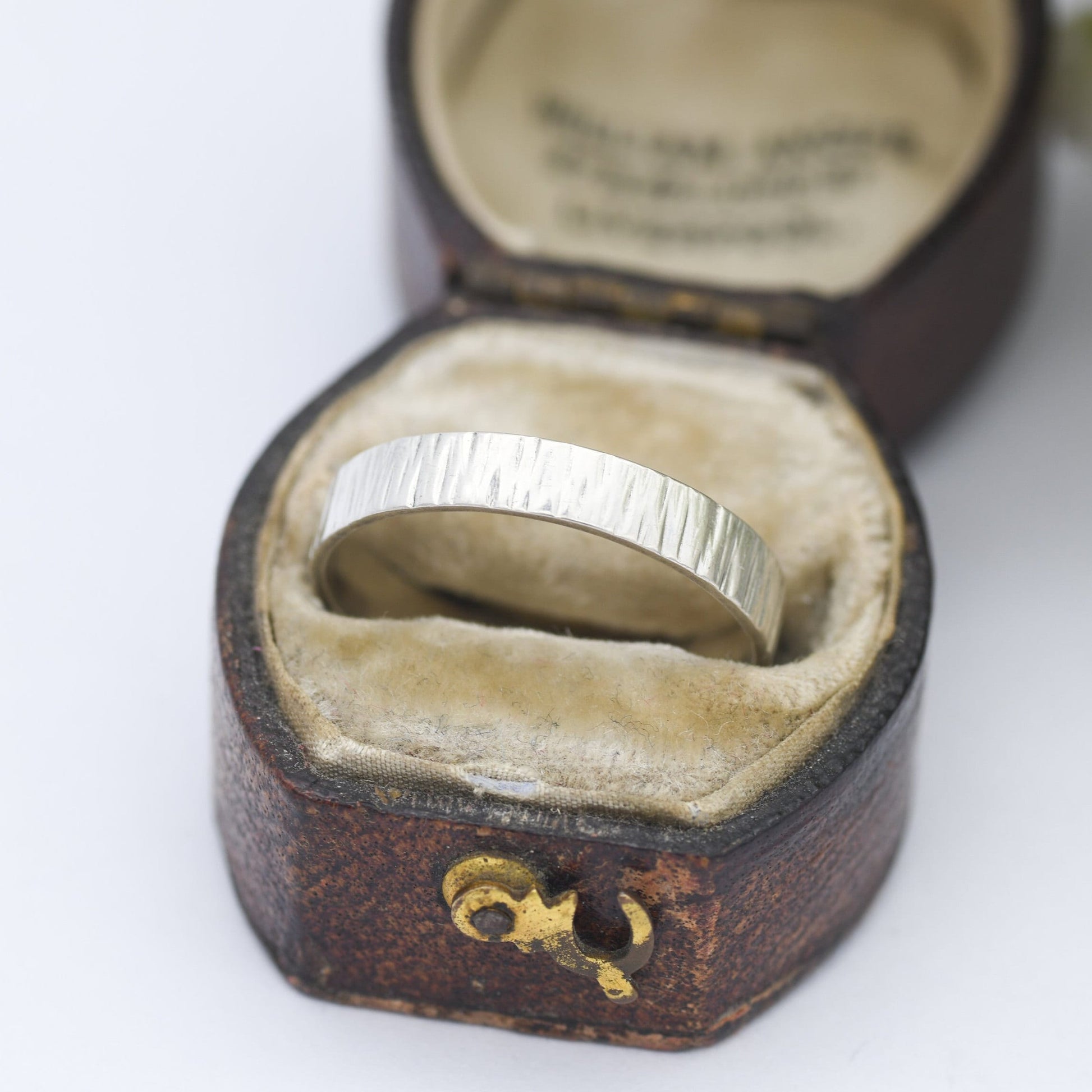 Vintage Sterling Silver Bark Textured Band Ring 1970 - Minimalist Mid-Century | UK Size - Q | US Size - 8 1/4