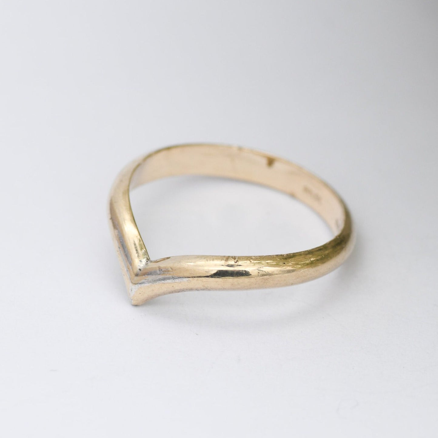 Vintage Sterling Silver Wishbone Ring 1994 by Bracelon BLTD - GolSil Gold Plated | UK Size - N | US Size - 6 3/4