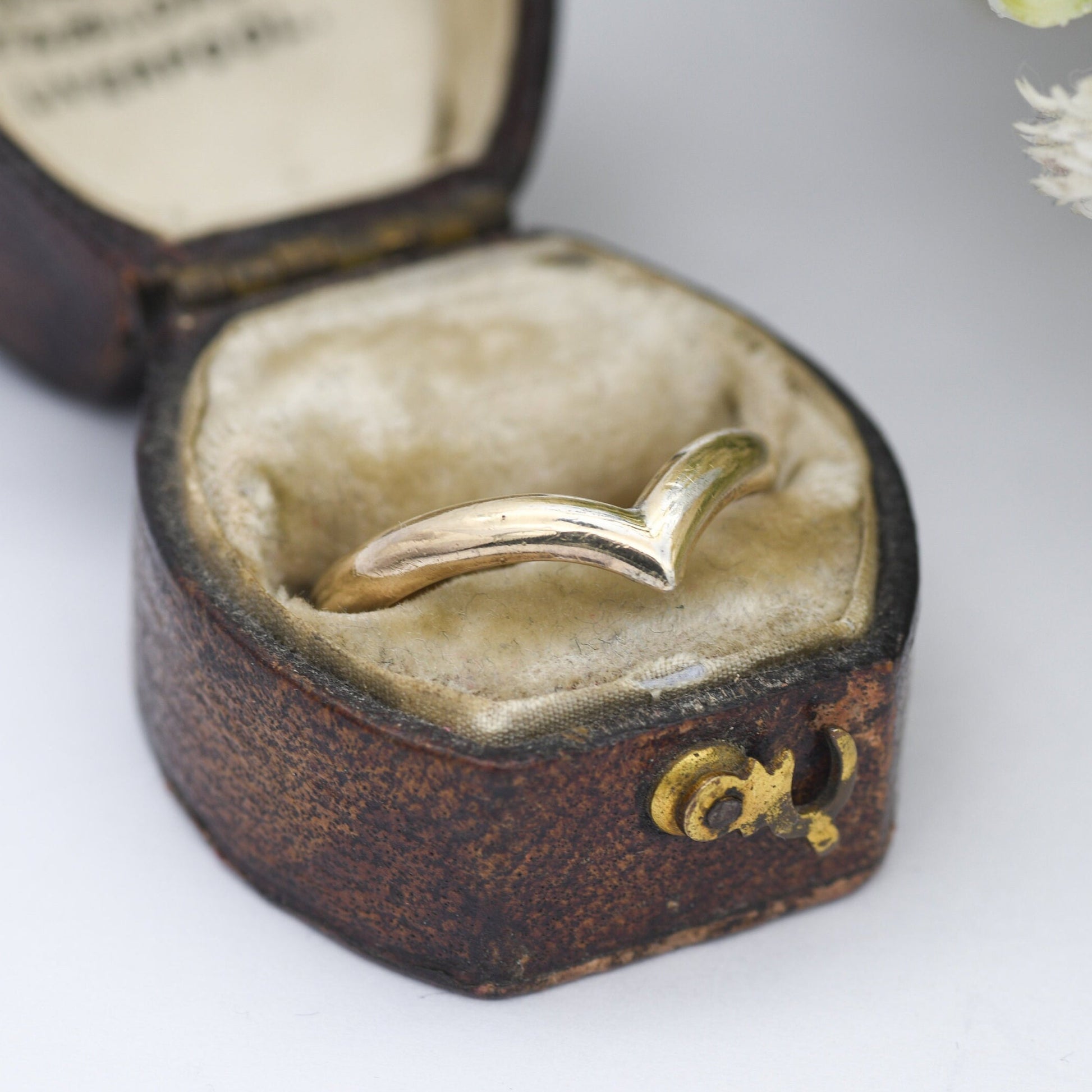 Vintage Sterling Silver Wishbone Ring 1994 by Bracelon BLTD - GolSil Gold Plated | UK Size - N | US Size - 6 3/4