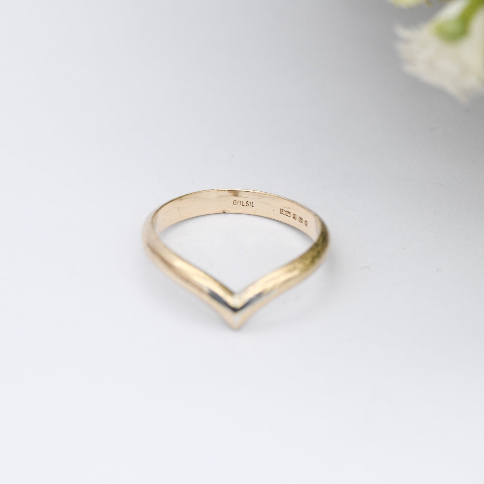 Vintage Sterling Silver Wishbone Ring 1994 by Bracelon BLTD - GolSil Gold Plated | UK Size - N | US Size - 6 3/4