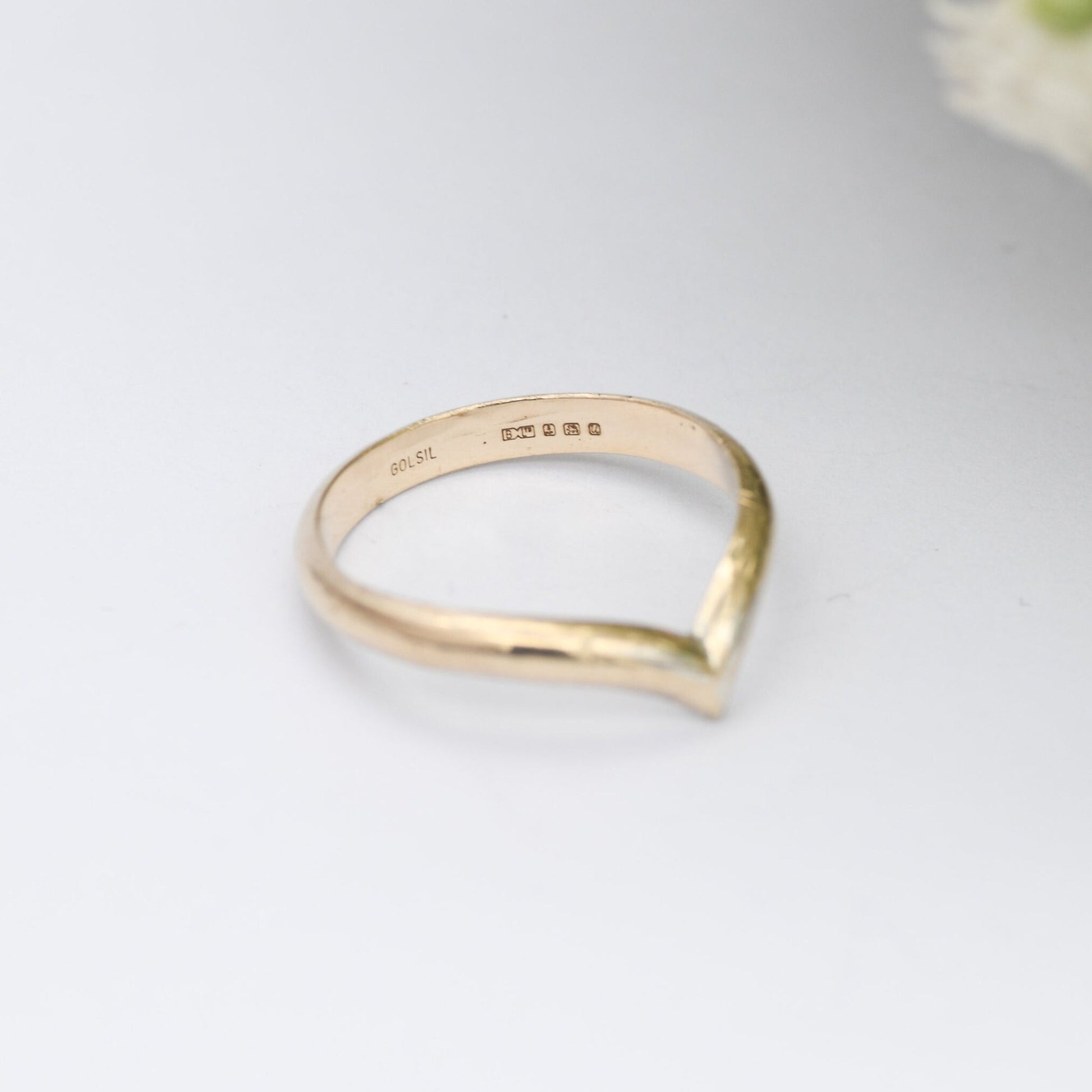 Vintage Sterling Silver Wishbone Ring 1994 by Bracelon BLTD - GolSil Gold Plated | UK Size - N | US Size - 6 3/4