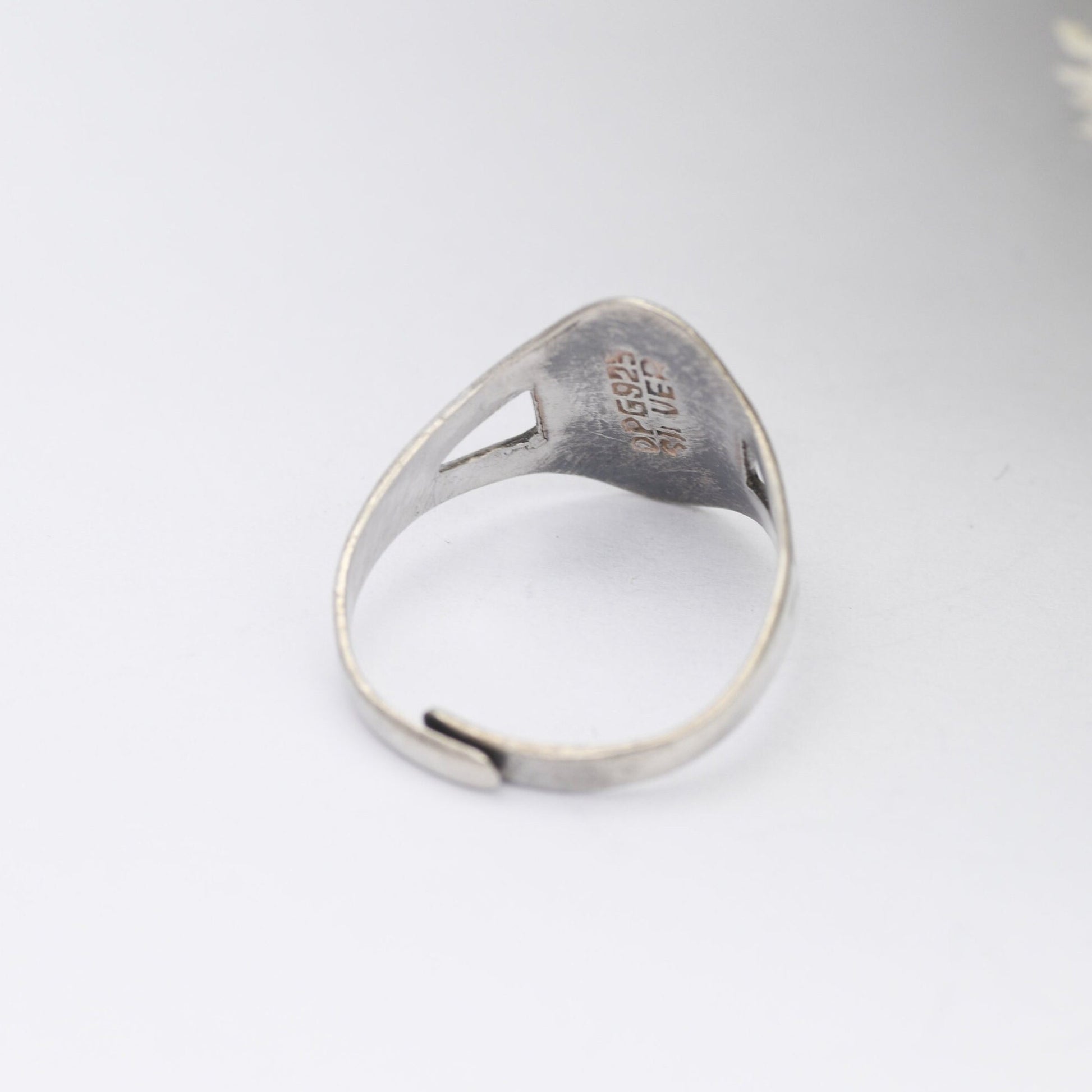 Vintage Silver Niello Siam Ring DPG - Thailand God Jewellery | Adjustable Band | UK Size - O |US Size - 7