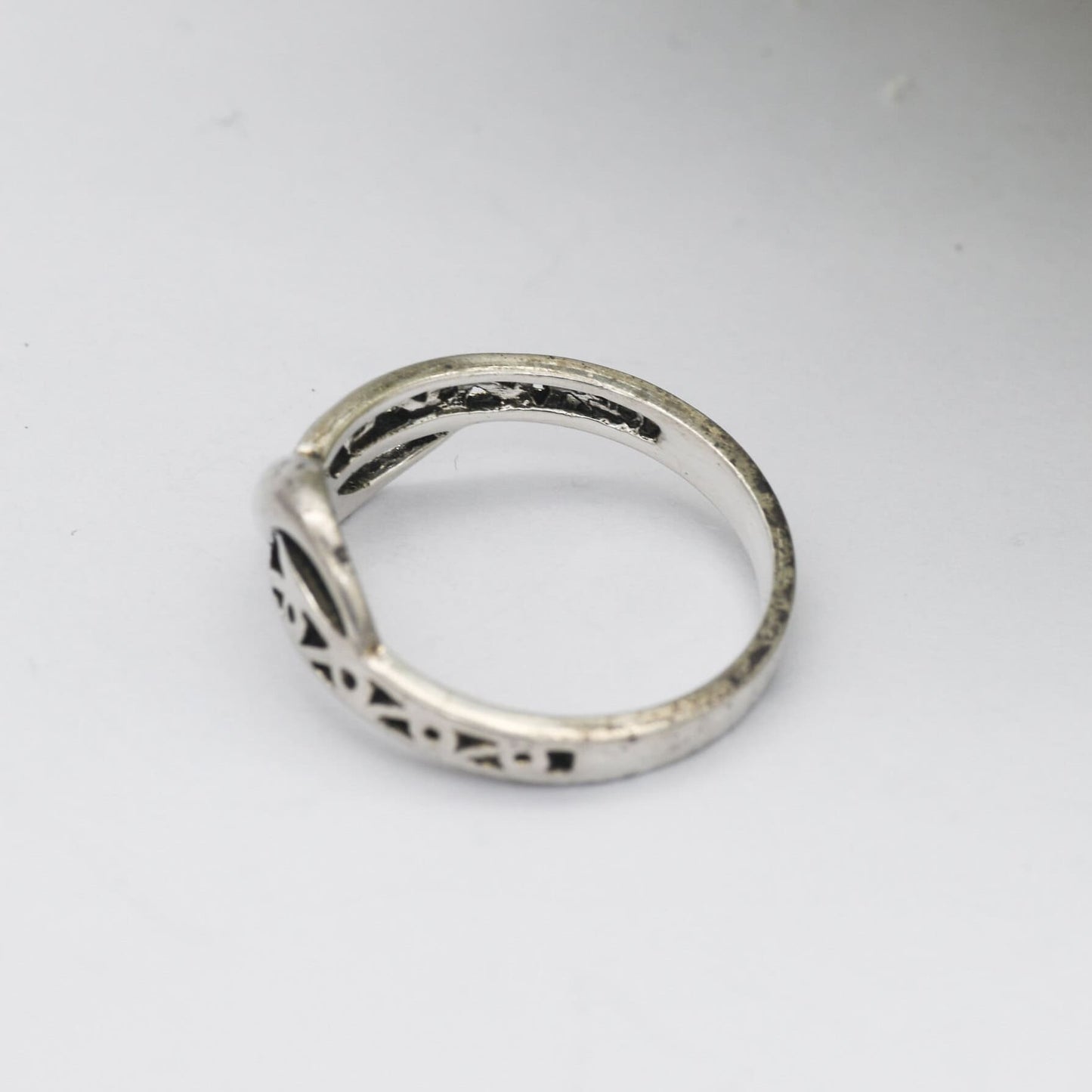 Vintage Sterling Silver Wave Form S Ring - Openwork Band | Everyday Jewellery | UK Size - L 1/2 | US Size - 6