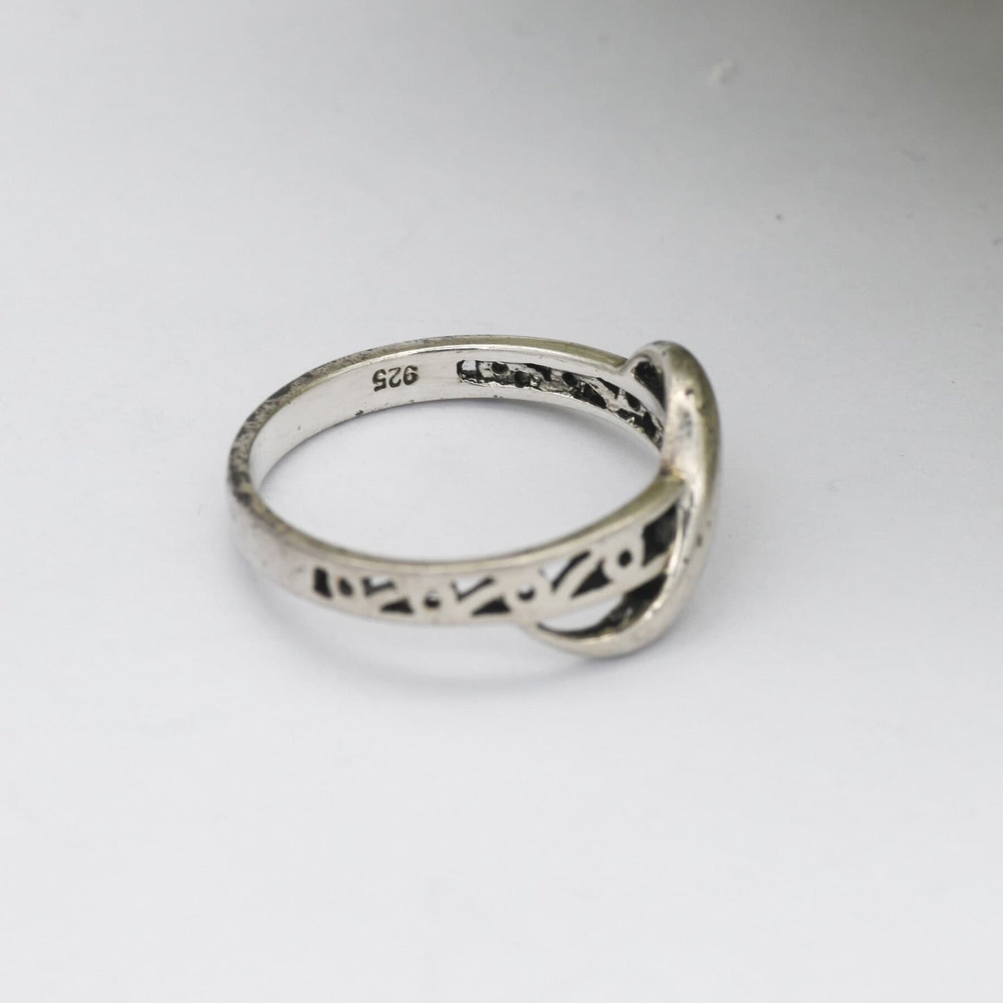Vintage Sterling Silver Wave Form S Ring - Openwork Band | Everyday Jewellery | UK Size - L 1/2 | US Size - 6