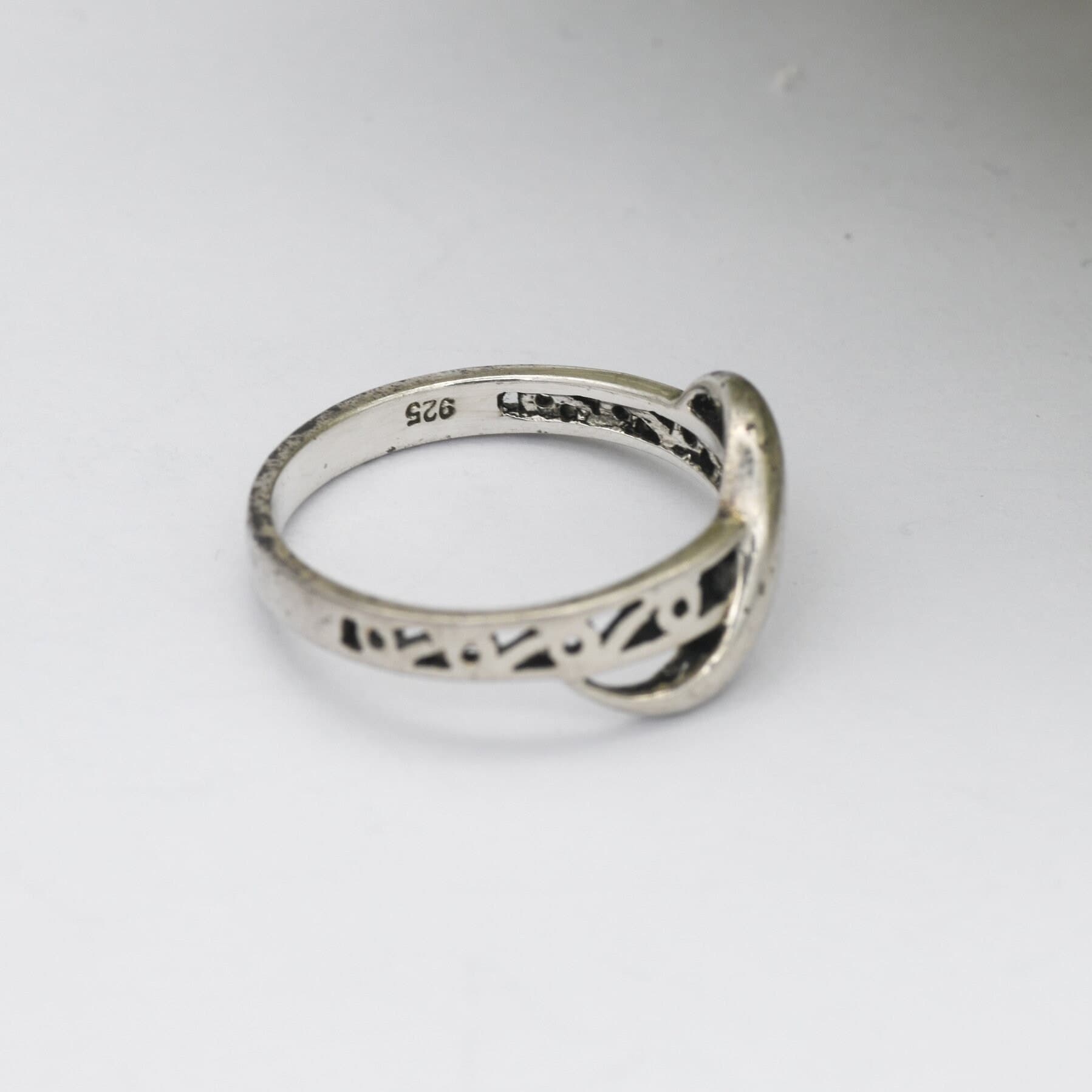 Vintage Sterling Silver Wave Form S Ring - Openwork Band | Everyday Jewellery | UK Size - L 1/2 | US Size - 6