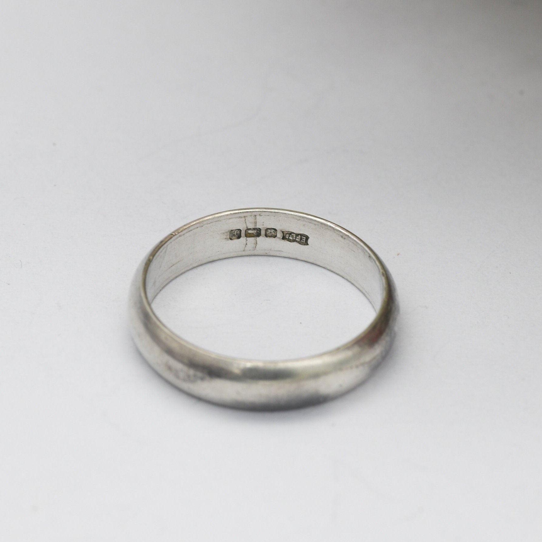 Vintage Sterling Silver Band Ring 1989 - Exchange Findings Ltd | 1980s Wedding Band | Minimalist Unisex Ring | UK Size - M | US Size - 6 1/4