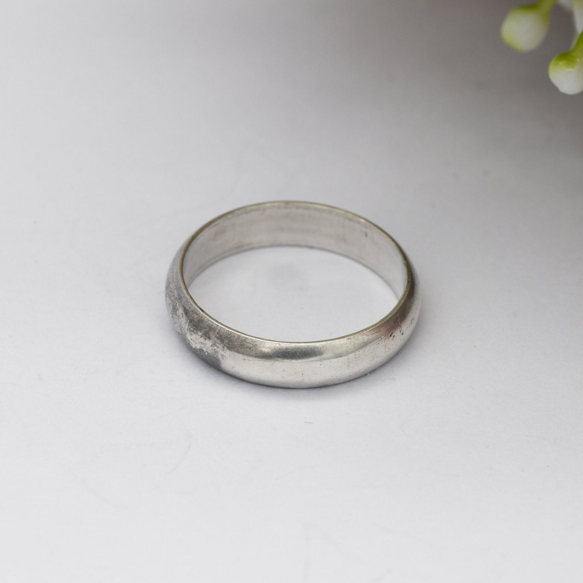 Vintage Sterling Silver Band Ring 1989 - Exchange Findings Ltd | 1980s Wedding Band | Minimalist Unisex Ring | UK Size - M | US Size - 6 1/4