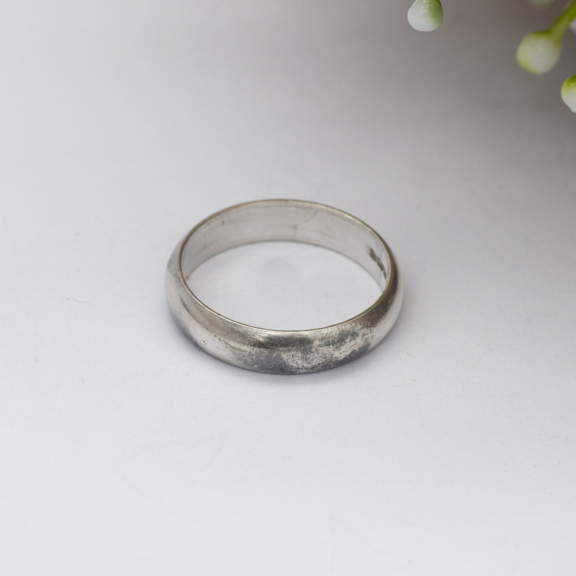 Vintage Sterling Silver Band Ring 1989 - Exchange Findings Ltd | 1980s Wedding Band | Minimalist Unisex Ring | UK Size - M | US Size - 6 1/4