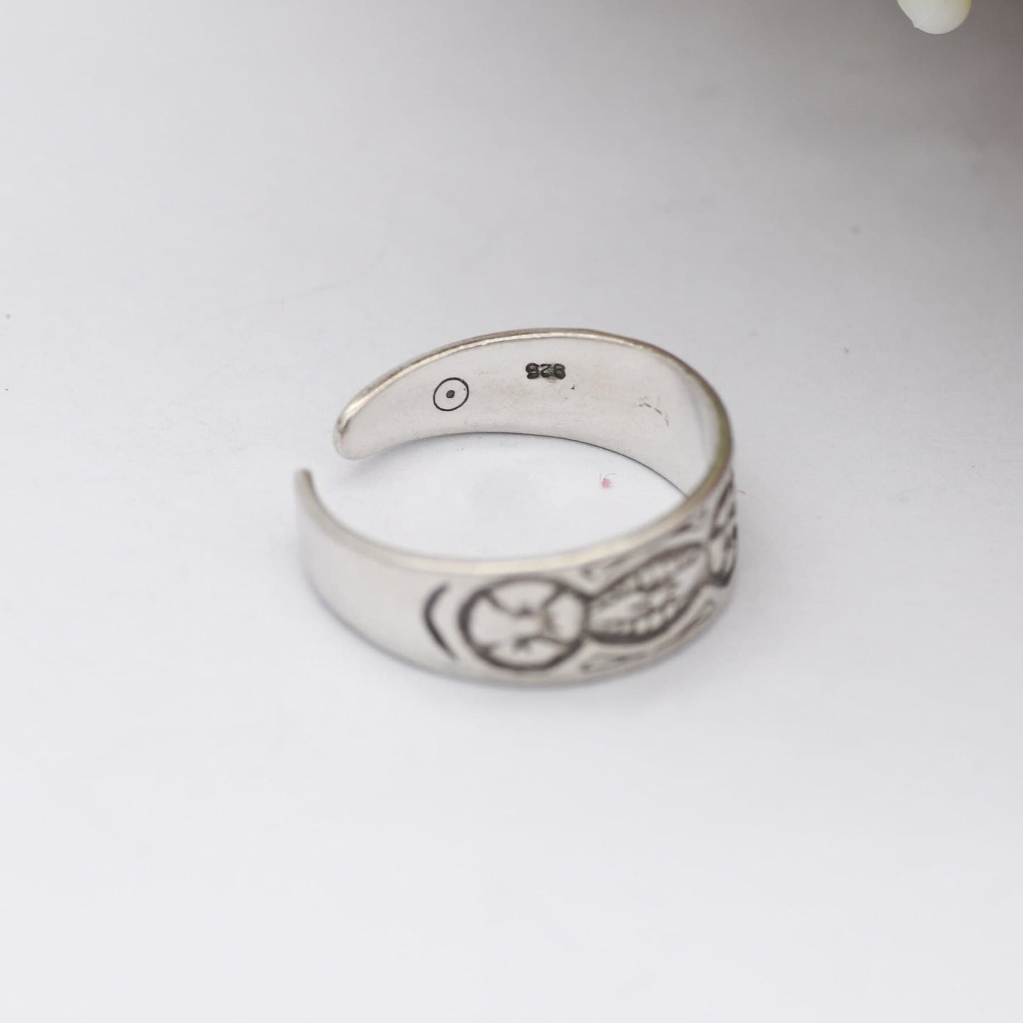 Vintage Sterling Silver Open Band Flower Ring - Adjustable Toe Midi Ring | UK Size - J 1/2 | US Size - 5