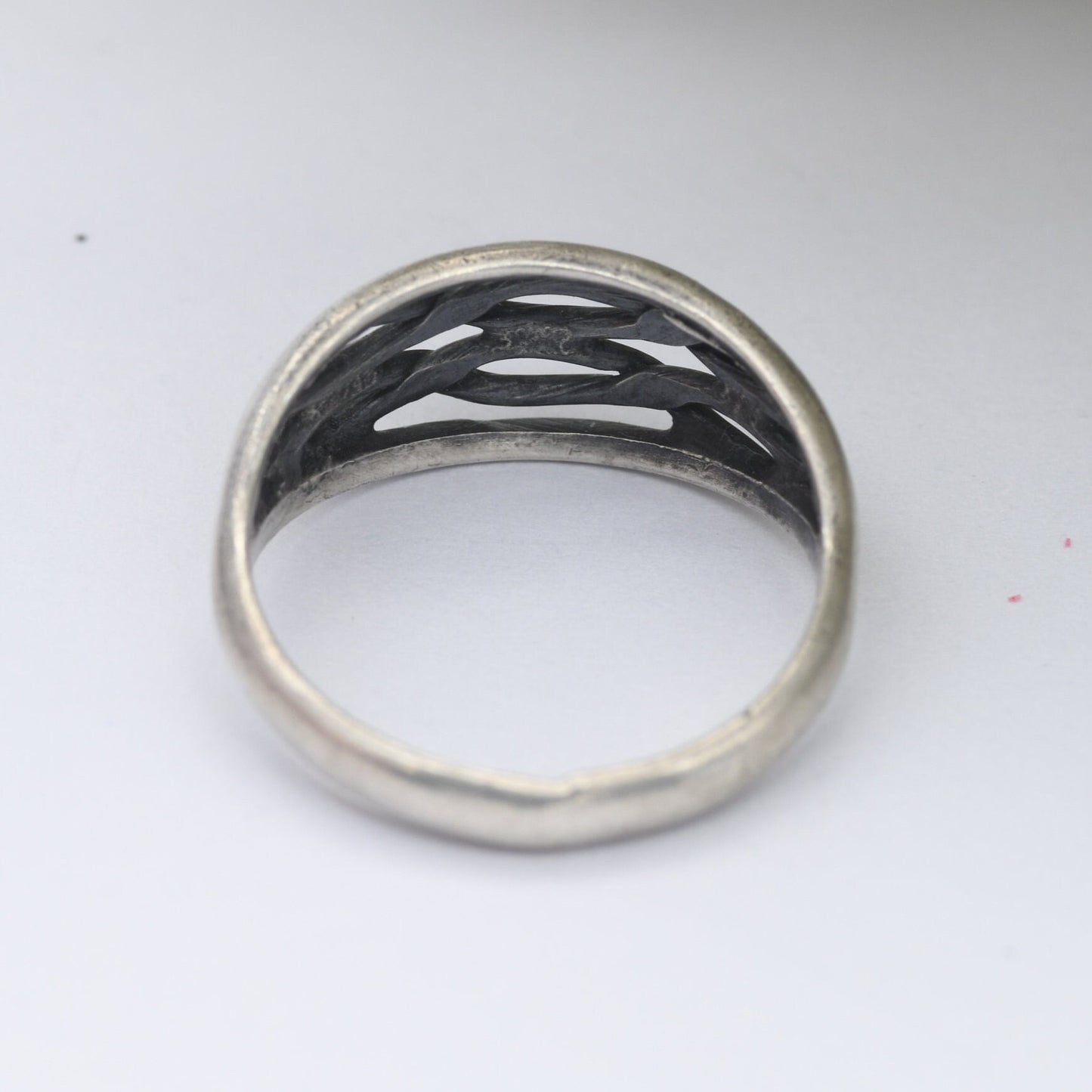 Vintage Sterling Silver Woven Band Ring - Knotted Band Minimalist Ring | Unisex Design | UK Size - J 1/2 | US Size - 5