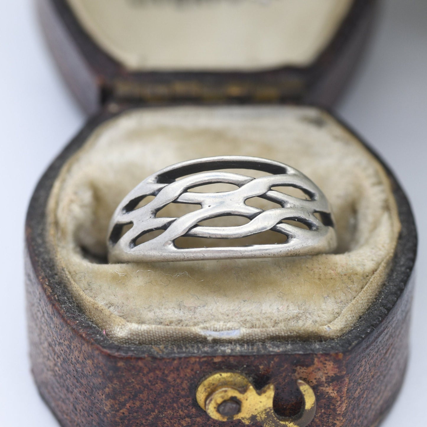 Vintage Sterling Silver Woven Band Ring - Knotted Band Minimalist Ring | Unisex Design | UK Size - J 1/2 | US Size - 5