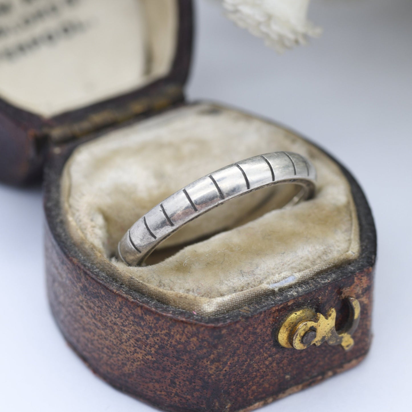 Sterling Silver Striped Band Ring 2002 - Y2K Silver Jewellery | UK Size - N | US Size - 6 3/4