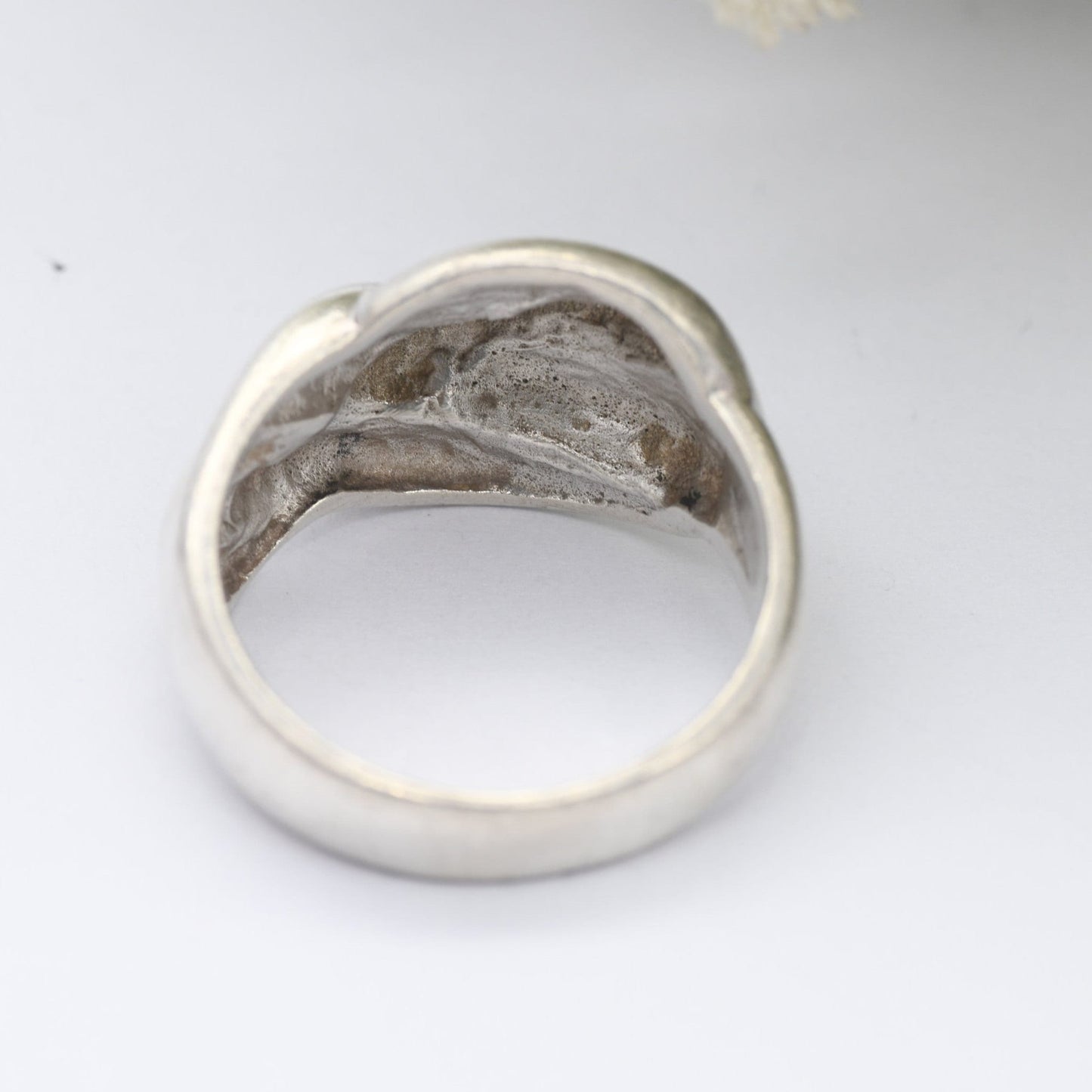Vintage Sterling Silver Chunky Knot Ring - Textured Statement Ring | Large Unisex | UK Size - N | US Size - 6 3/4