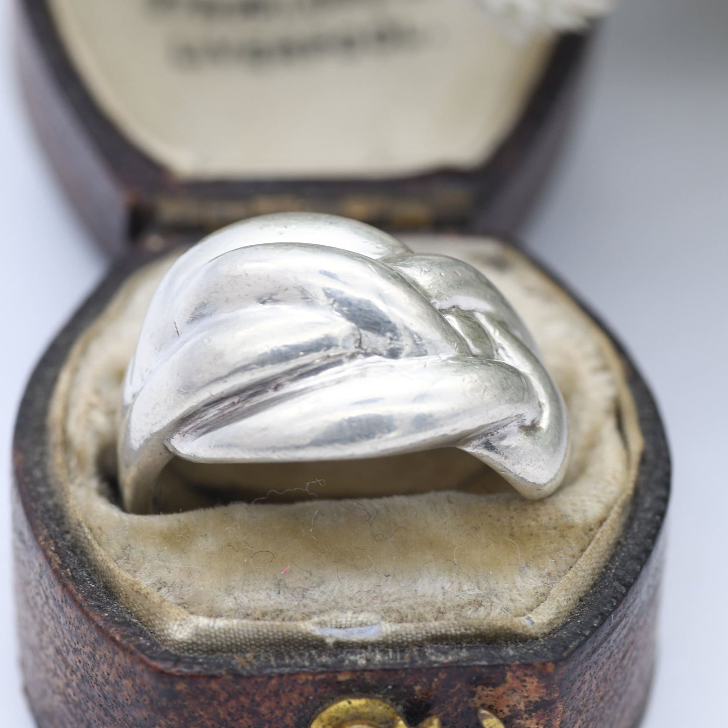 Vintage Sterling Silver Chunky Knot Ring - Textured Statement Ring | Large Unisex | UK Size - N | US Size - 6 3/4