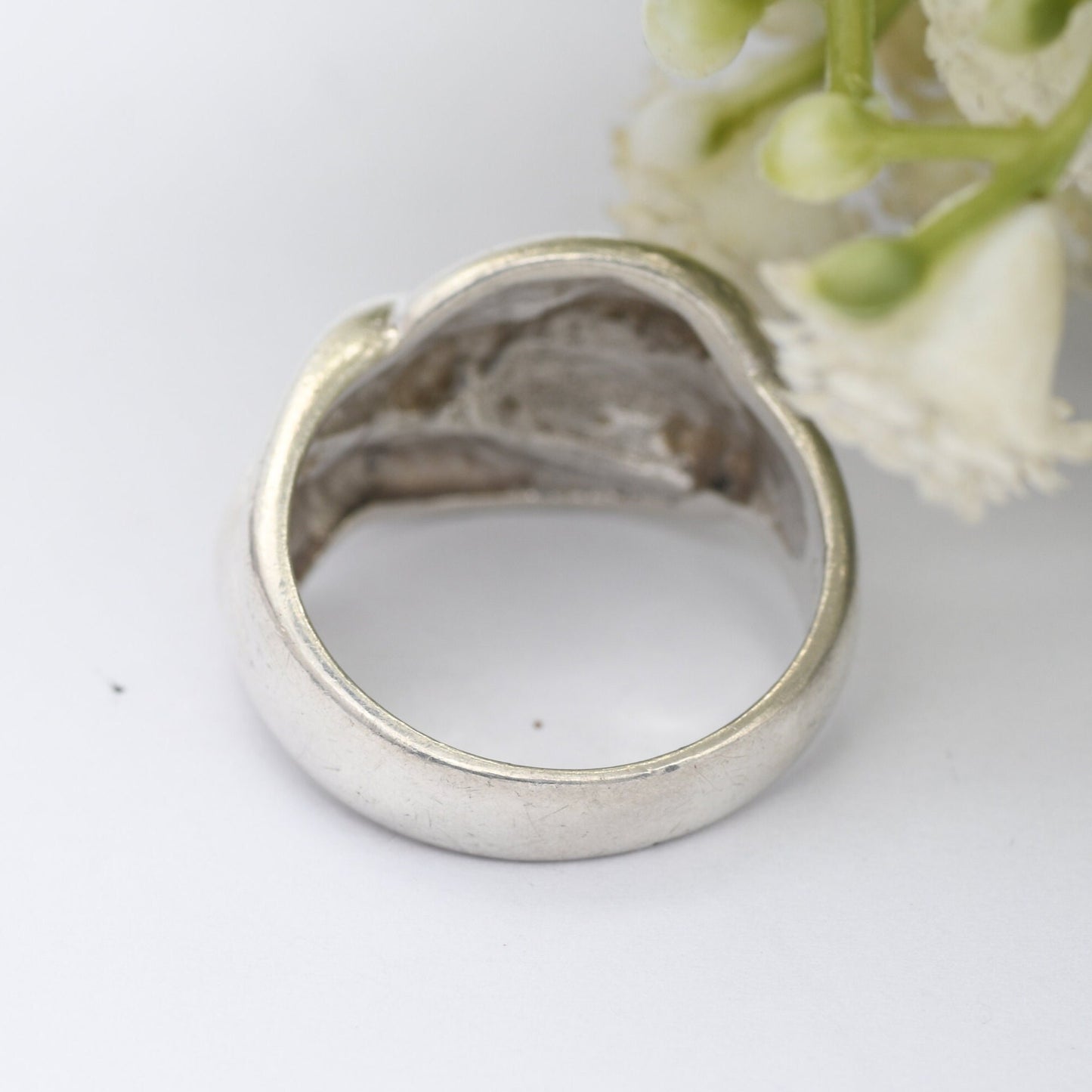 Vintage Sterling Silver Chunky Knot Ring - Textured Statement Ring | Large Unisex | UK Size - N | US Size - 6 3/4