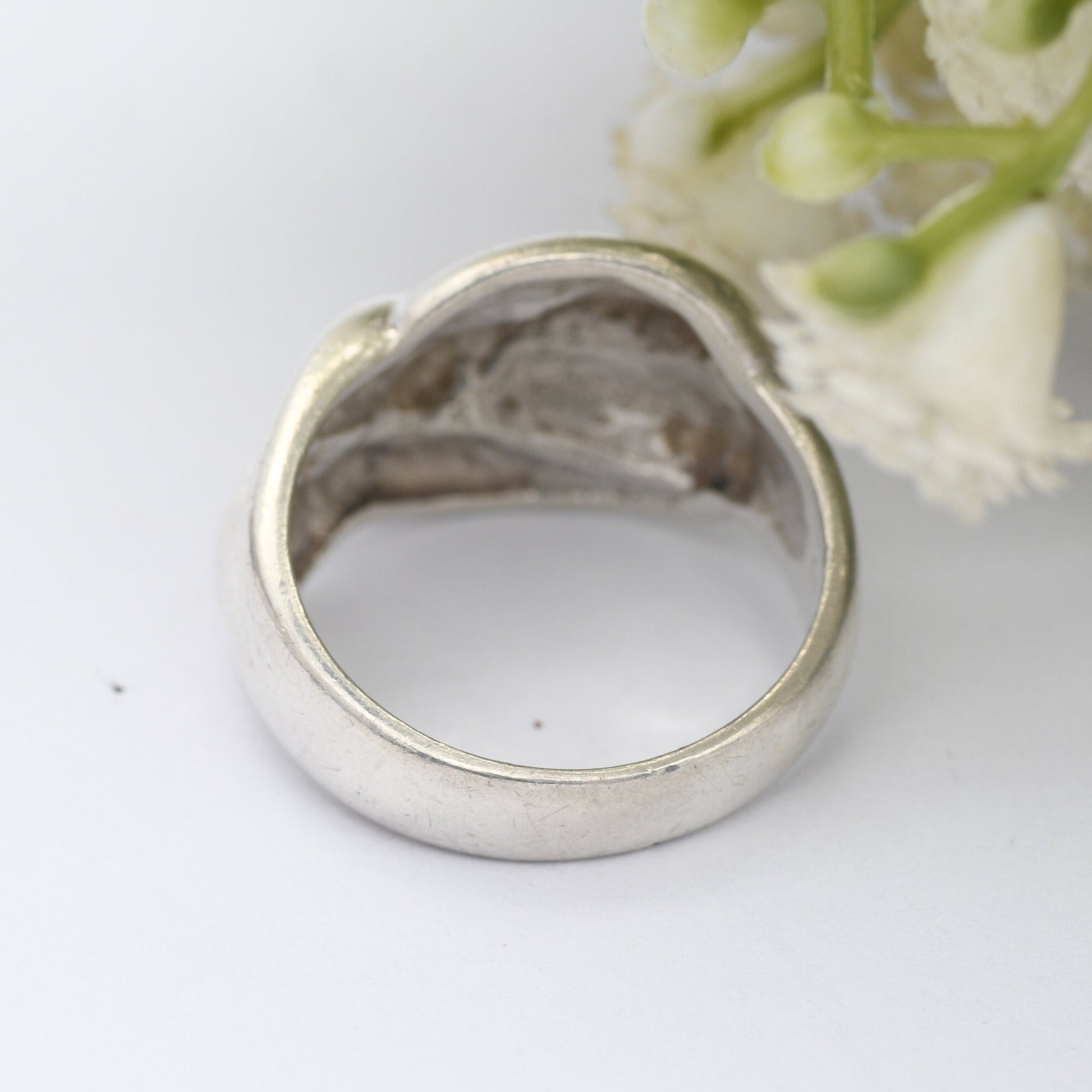 Vintage Sterling Silver Chunky Knot Ring - Textured Statement Ring | Large Unisex | UK Size - N | US Size - 6 3/4