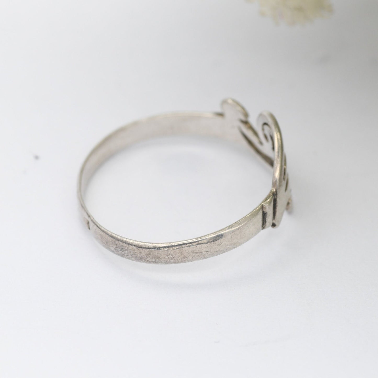Vintage Sterling Silver Wave Form Ring - Openwork Minimalist Band | UK Size - R 1/2 | US Size - 9