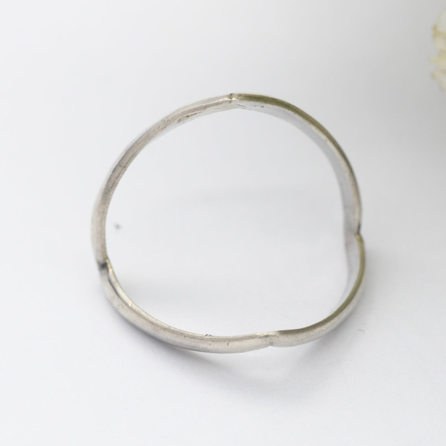 Vintage Sterling Silver Full Wishbone Ring - Minimalist Band | Unisex | UK Size - P 1/2 | US Size - 8