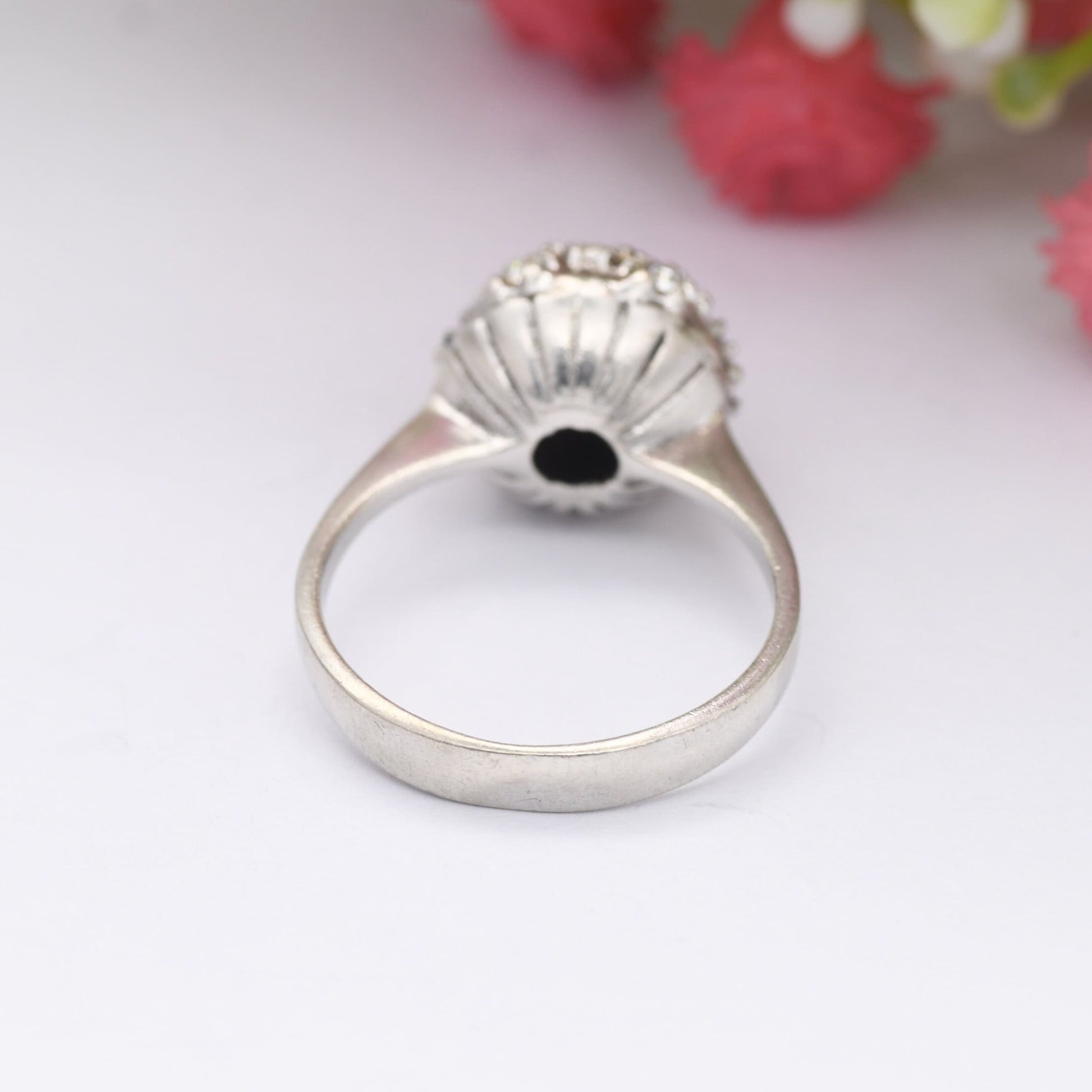 Vintage Sterling Silver Boule Cluster Ring - Clear Stones | Statement Cocktail Ring | Sparkly Ball | UK Size - L | US Size - 5 3/4