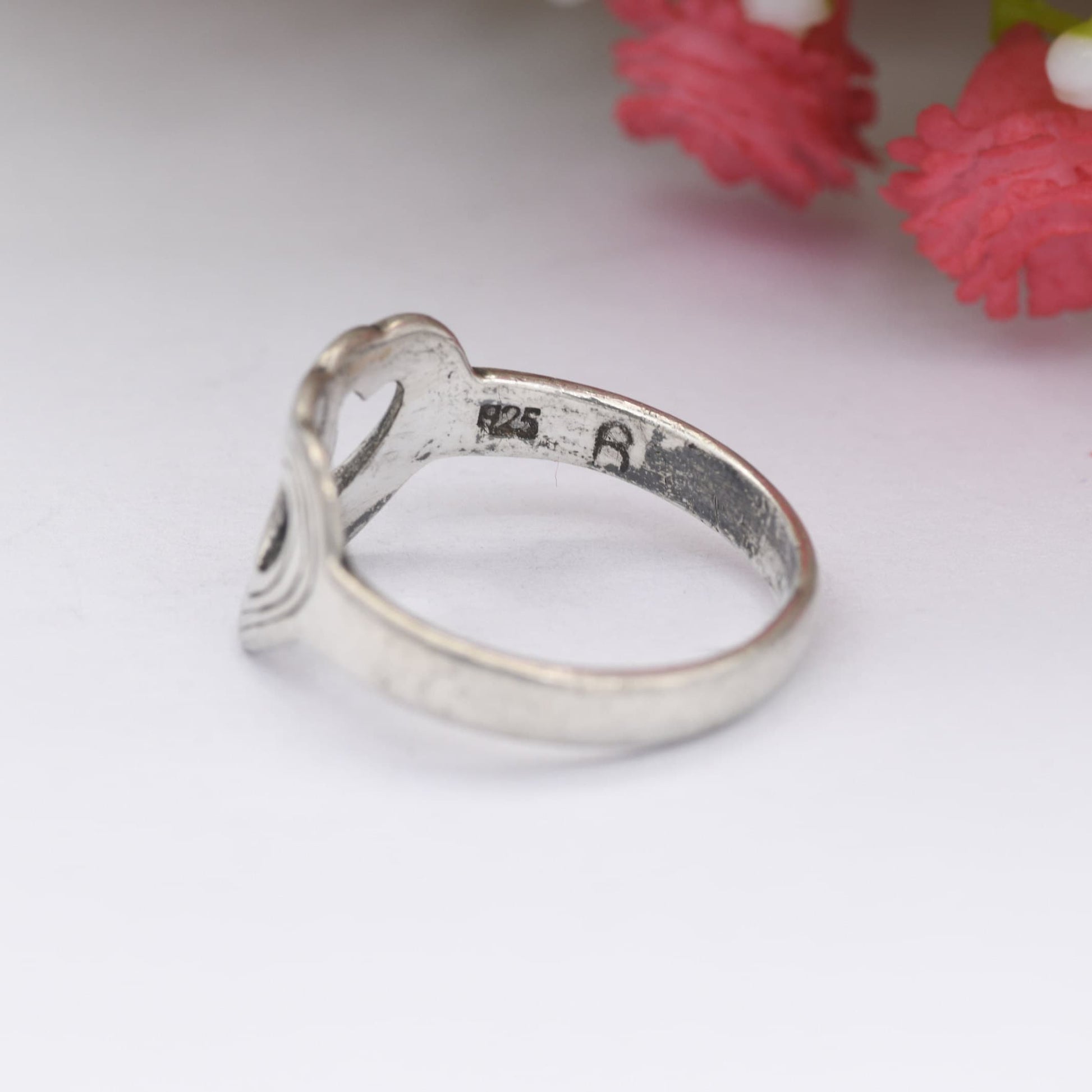 Vintage Sterling Silver Heart Ring - Two Linked Love Hearts | Friendship Love Gift | UK Size - L | US Size - 5 3/4