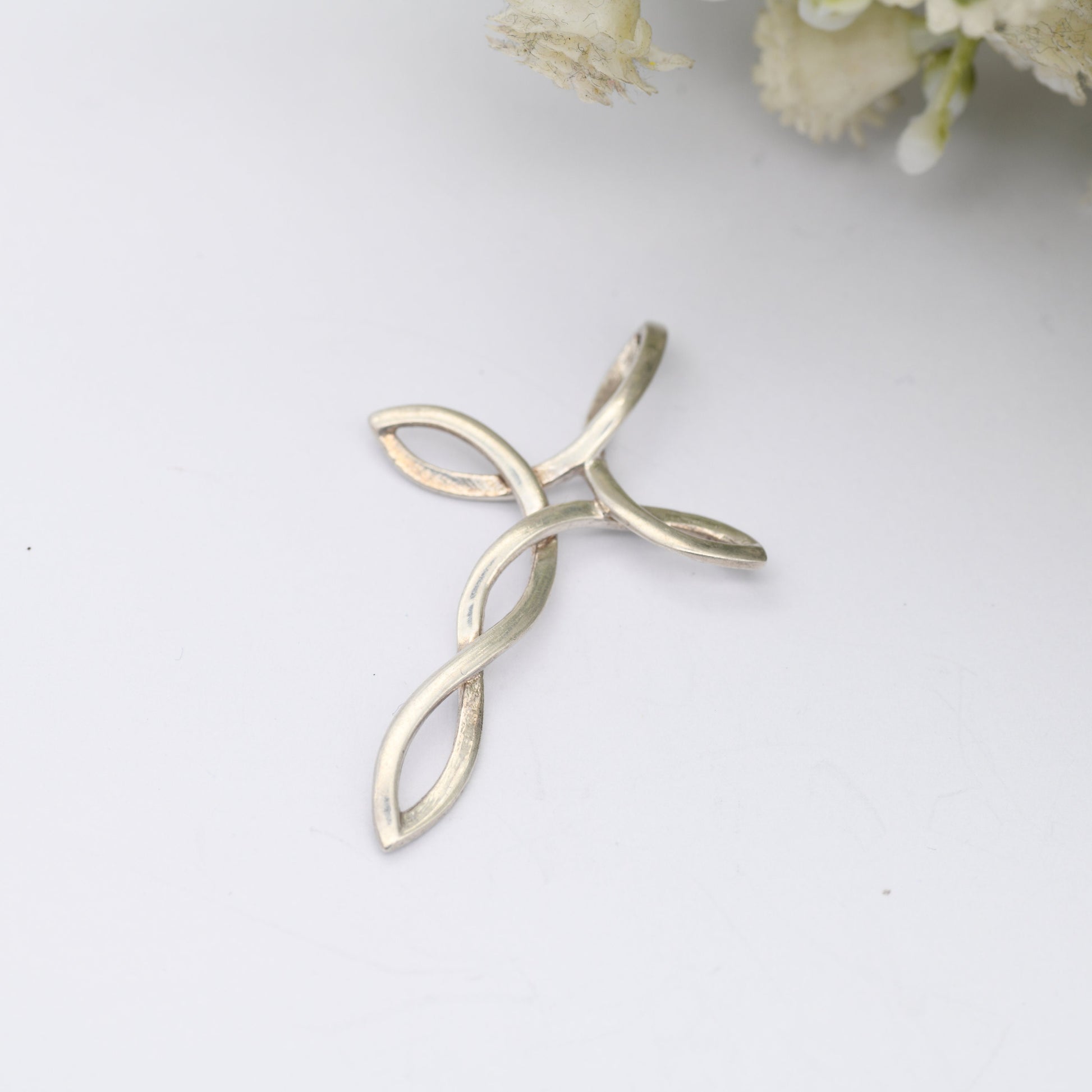 Vintage Sterling Silver Cross Pendant - Twisted Cross | Celtic | Openwork