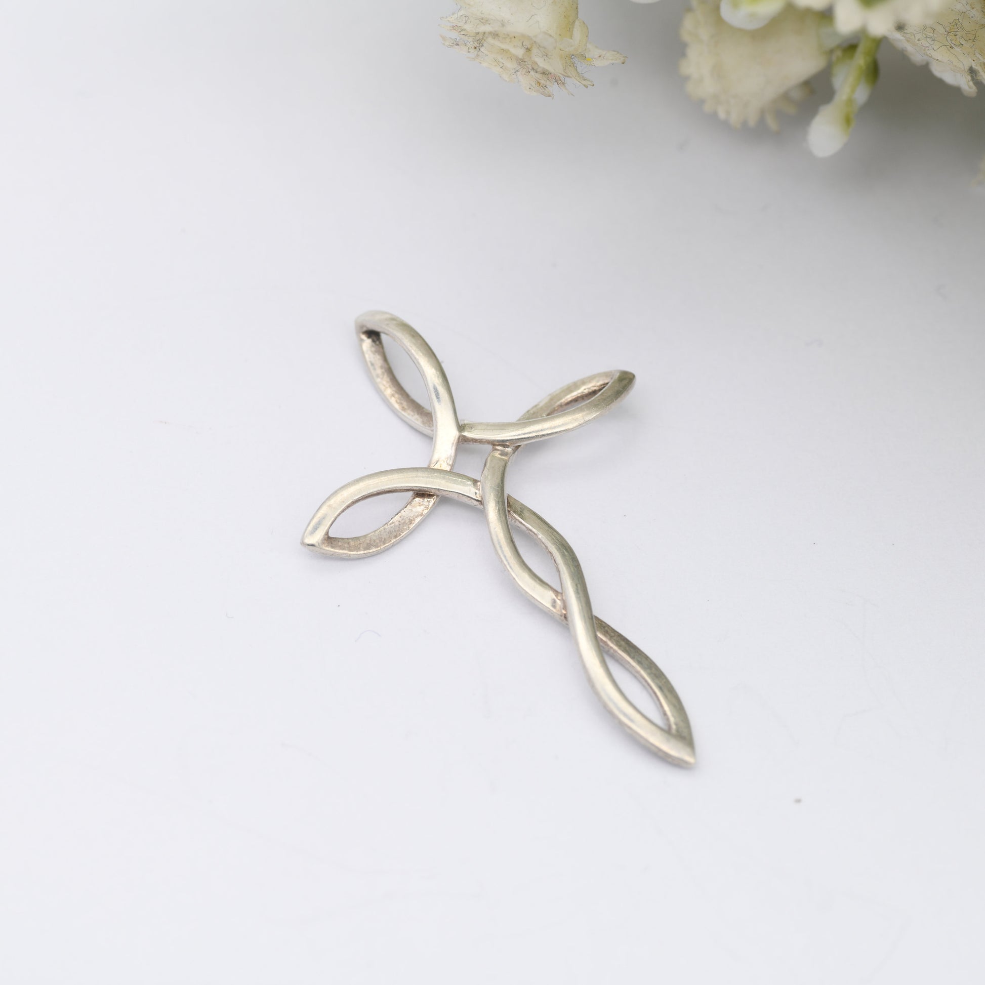 Vintage Sterling Silver Cross Pendant - Twisted Cross | Celtic | Openwork