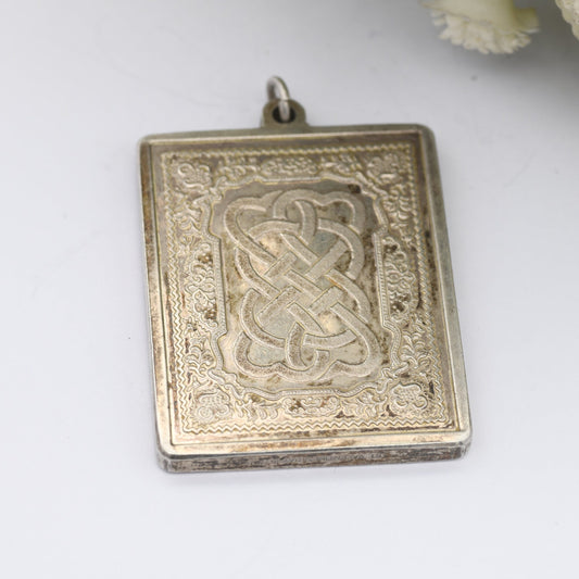 Vintage John Pinches 1977 Sterling Silver Valentine's Day Pendant Medal - Twisted Crossed Hearts Design | Wearable Silver Ingot