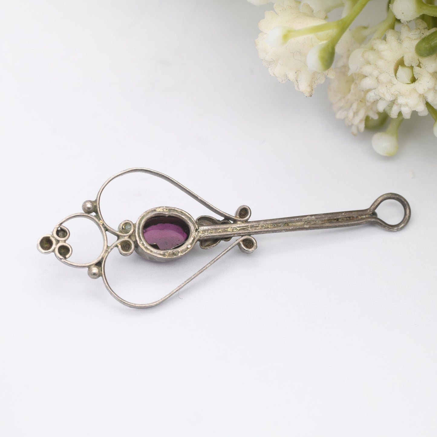 Vintage Silver Rhodolite Garnet Pendant