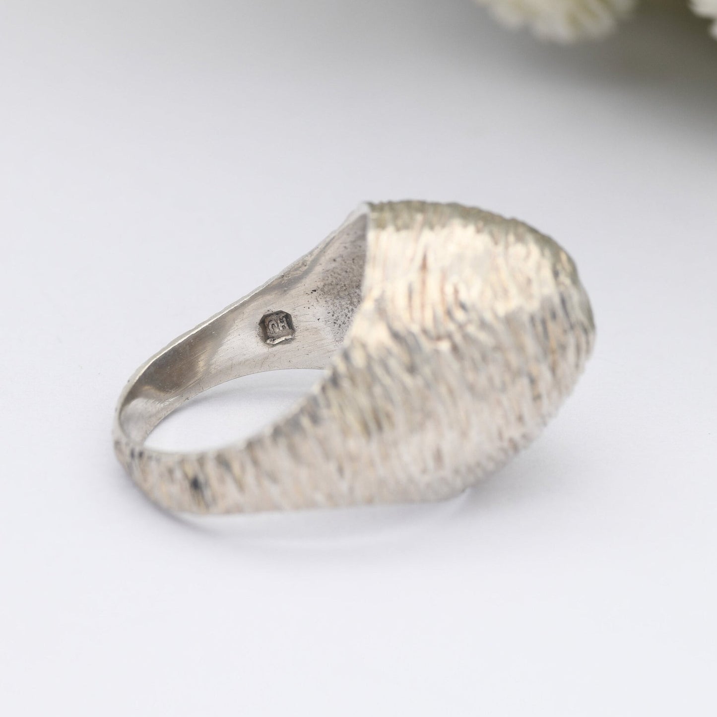 Vintage Sterling Silver Mid Century Ring 1970 - Beehive Design | Textured Statement Ring | Boule | UK Size - K | US Size - 5 1/4