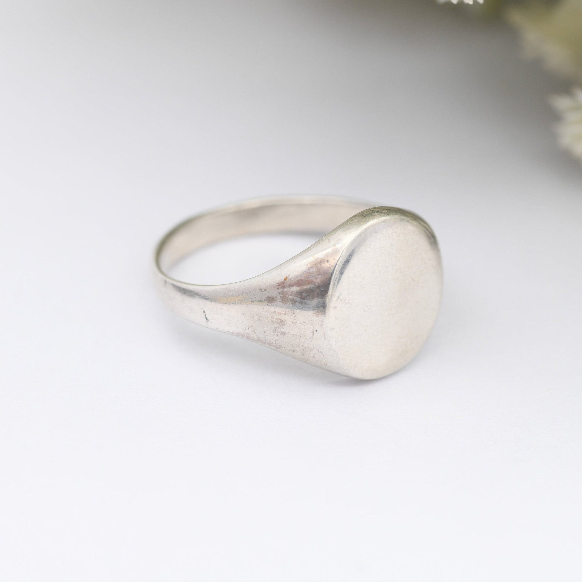 Vintage Sterling Silver Signet Ring - Small Pinkie Ring | Unisex Everyday Silver | UK Size - L | US Size - 5 3/4