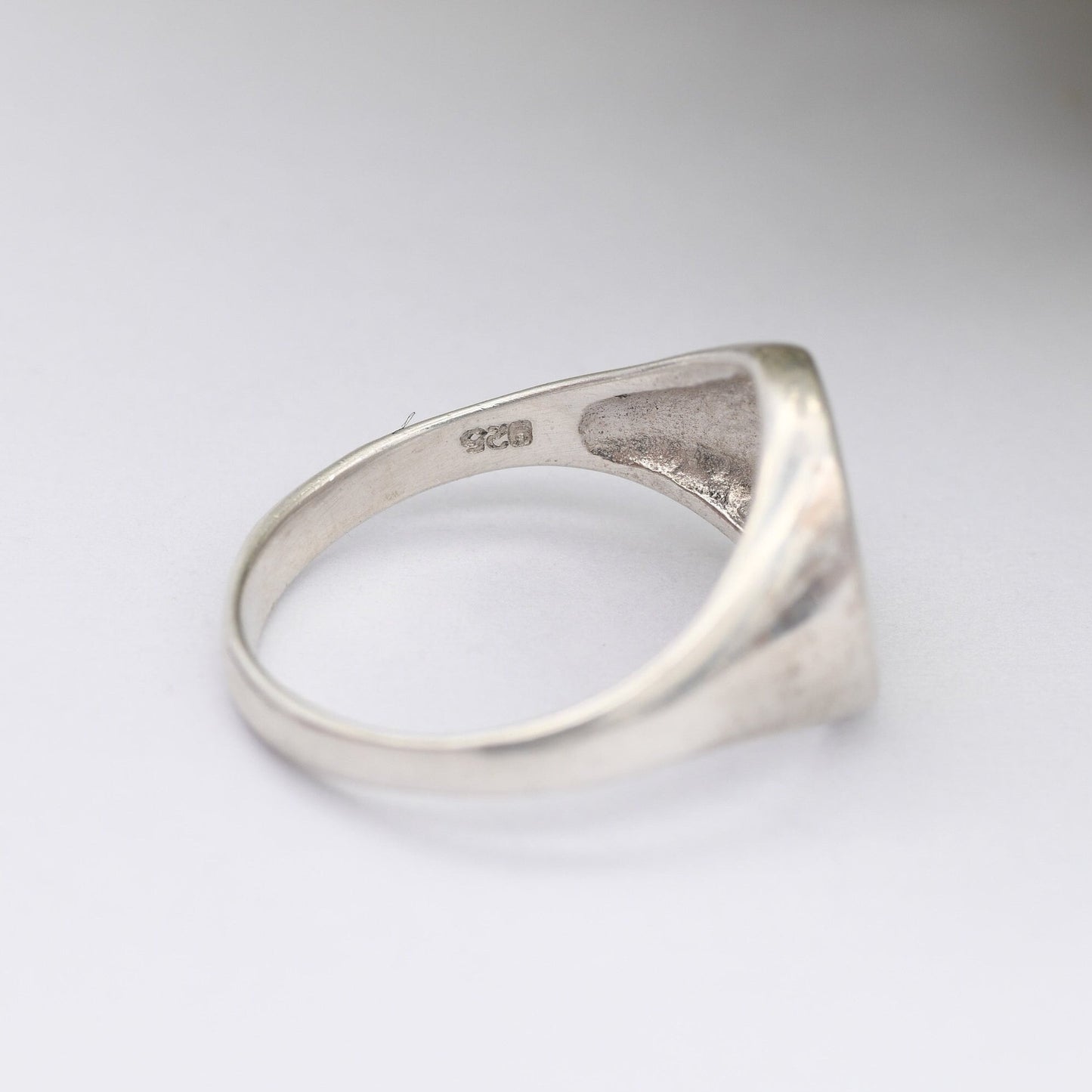 Vintage Sterling Silver Signet Ring - Small Pinkie Ring | Unisex Everyday Silver | UK Size - L | US Size - 5 3/4