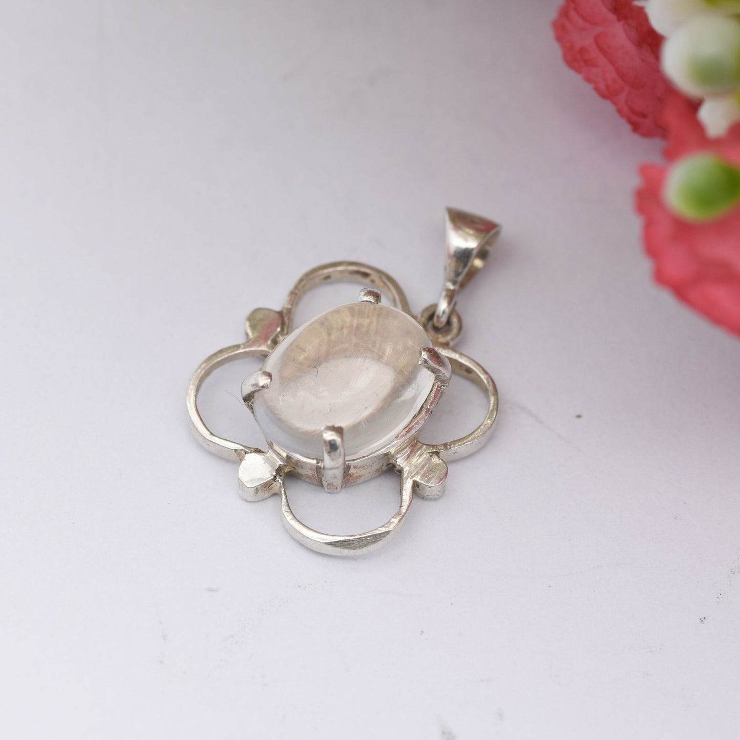 Vintage Sterling Silver Moonstone Pendant