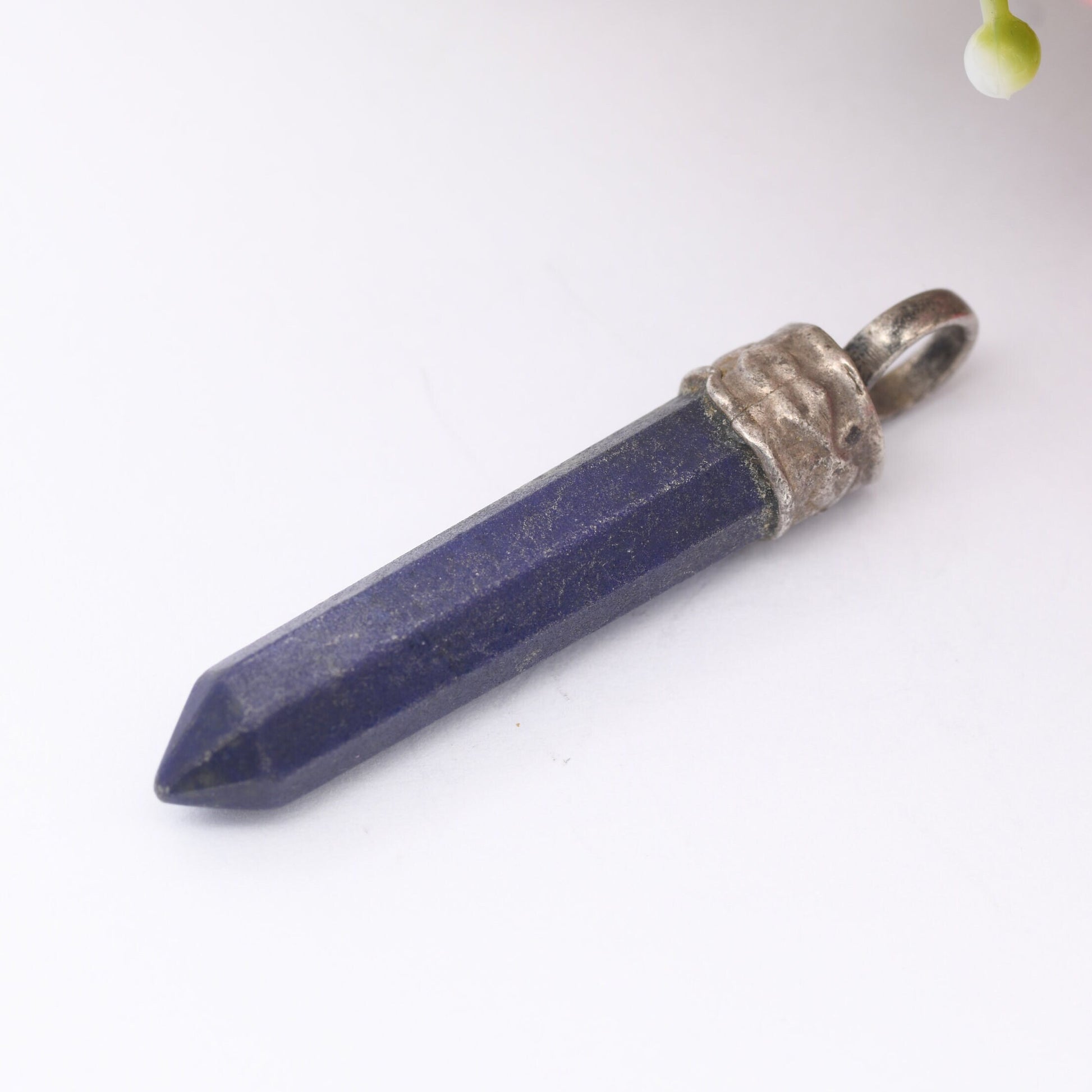 Vintage Lapis Lazuli Pendant - Faceted Gemstone | Deep Blue | Crystal Charm