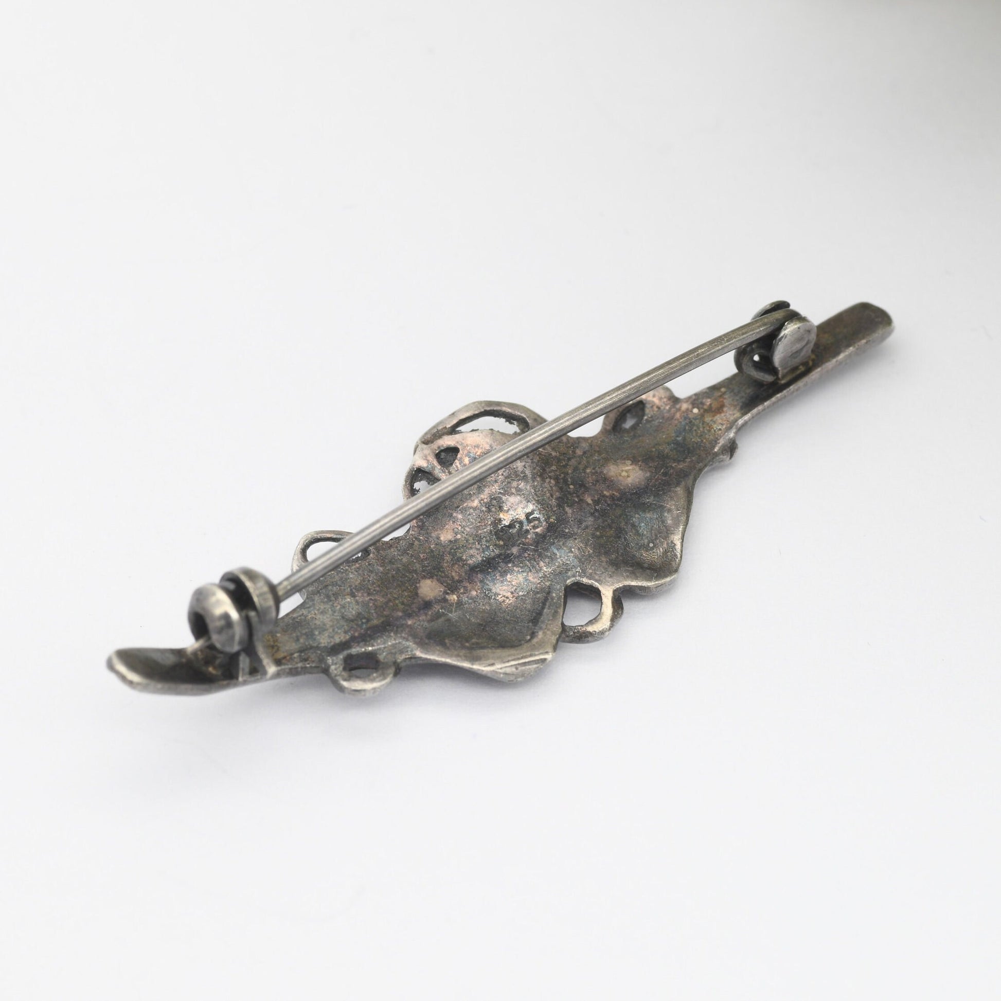 Vintage Sterling Silver Theatre Masks Brooch with Onyx Eyes - Sock and Buskin | Thalia and Melpomene Faces Linked