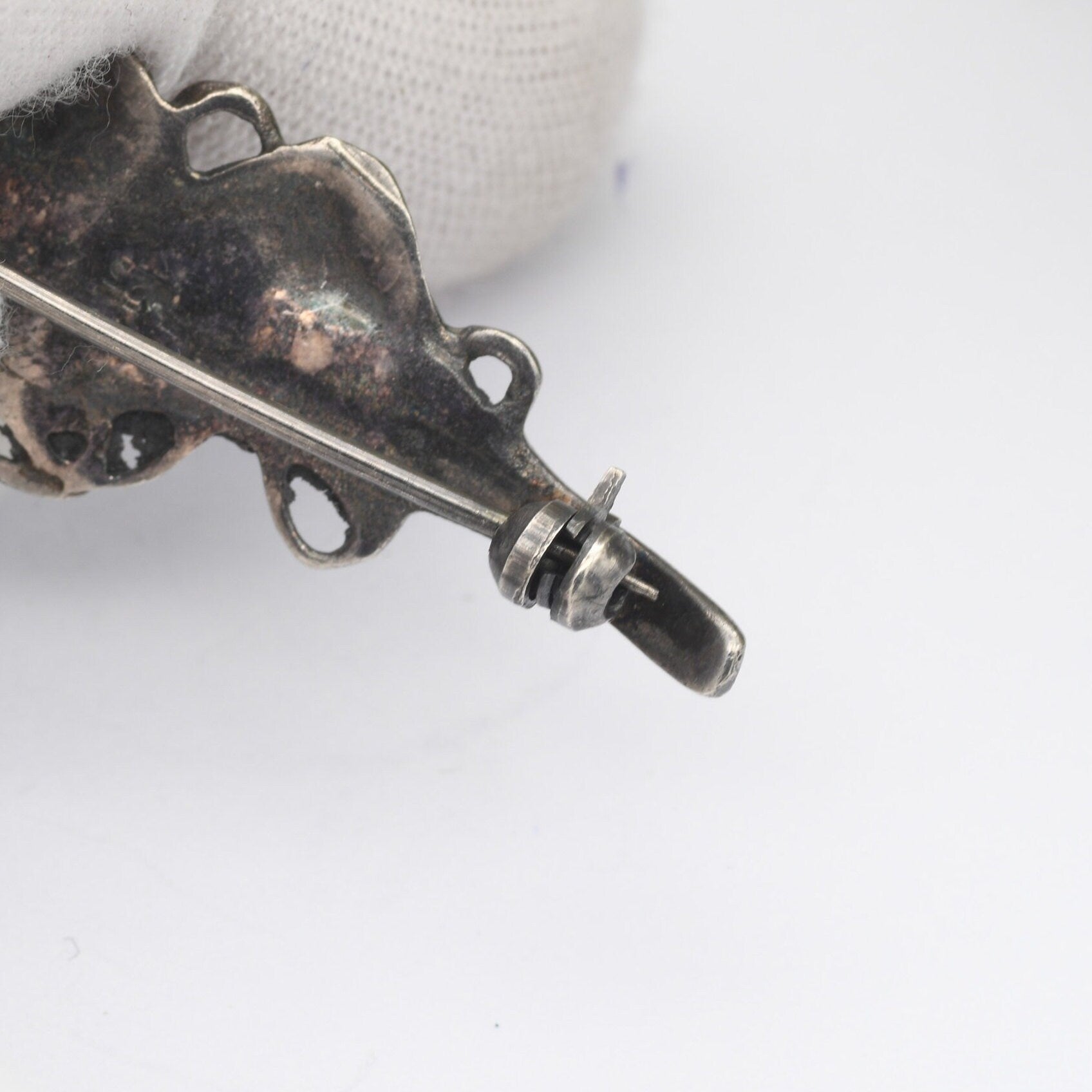 Vintage Sterling Silver Theatre Masks Brooch with Onyx Eyes - Sock and Buskin | Thalia and Melpomene Faces Linked