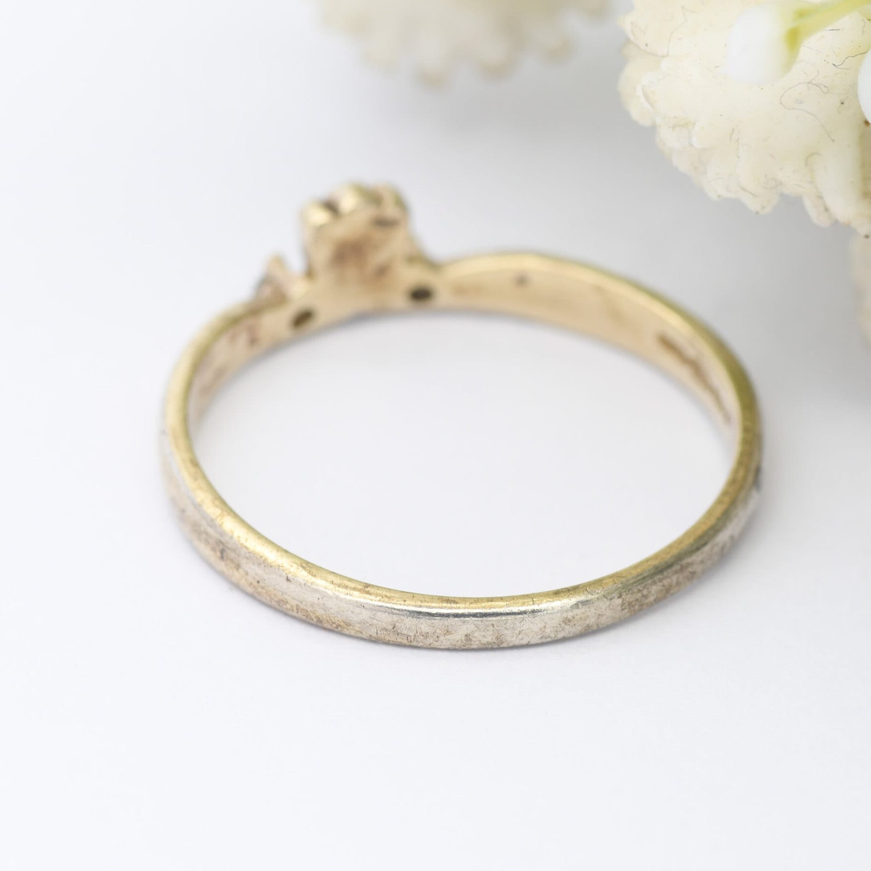 Gold Plated Sterling Silver CZ Ring - Everyday Silver Jewellery | UK Size - O 1/2 | US Size - 7 1/4